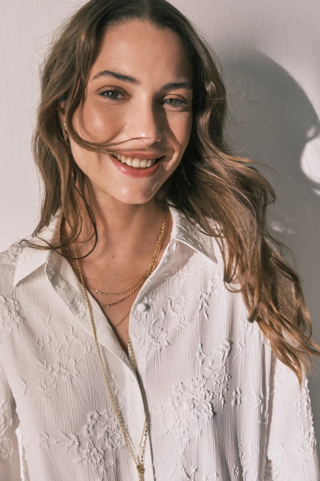 Women Secret_Ivory_Long Satin Jacquard Shirt Pyjamas in White_2543699_96_06