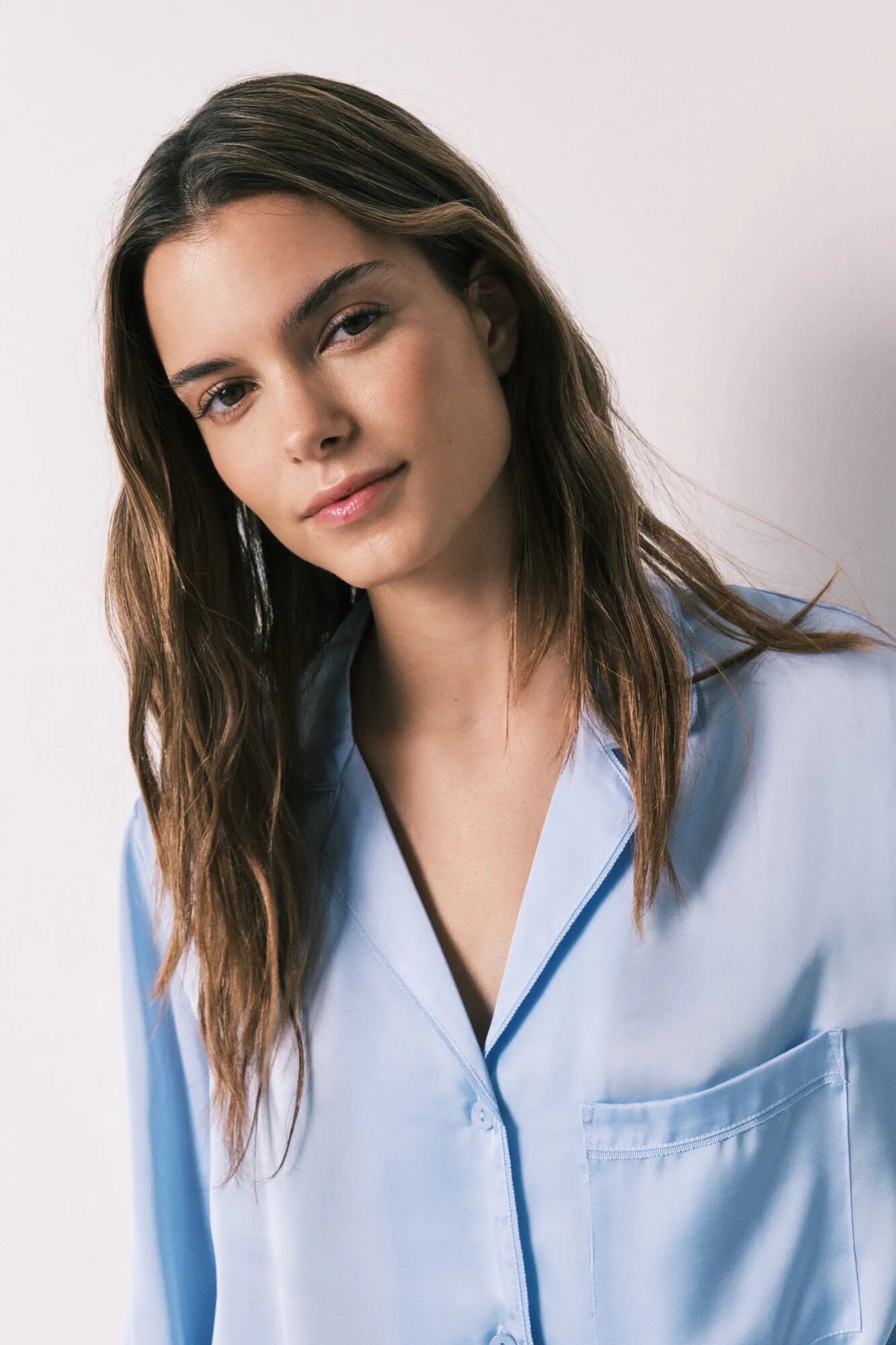 Women Secret Light Blue Women Blue Satin Classic Long Pyjamas SKU: 2543703_16 Image 02