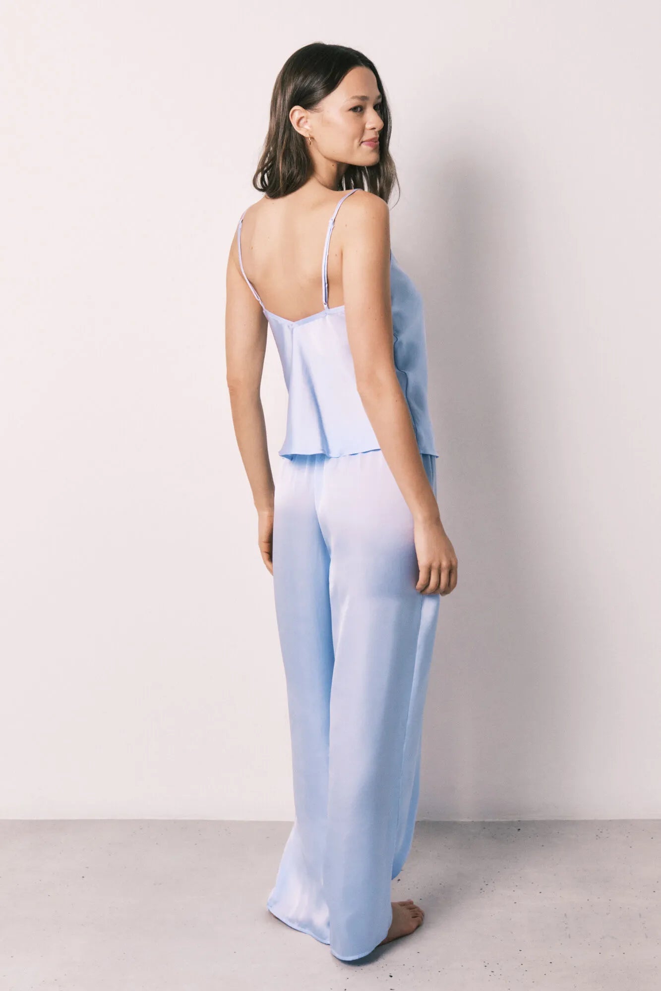 Women Secret Light Blue Women Blue Satin Long Pyjamas SKU: 2543709_16 Image 06