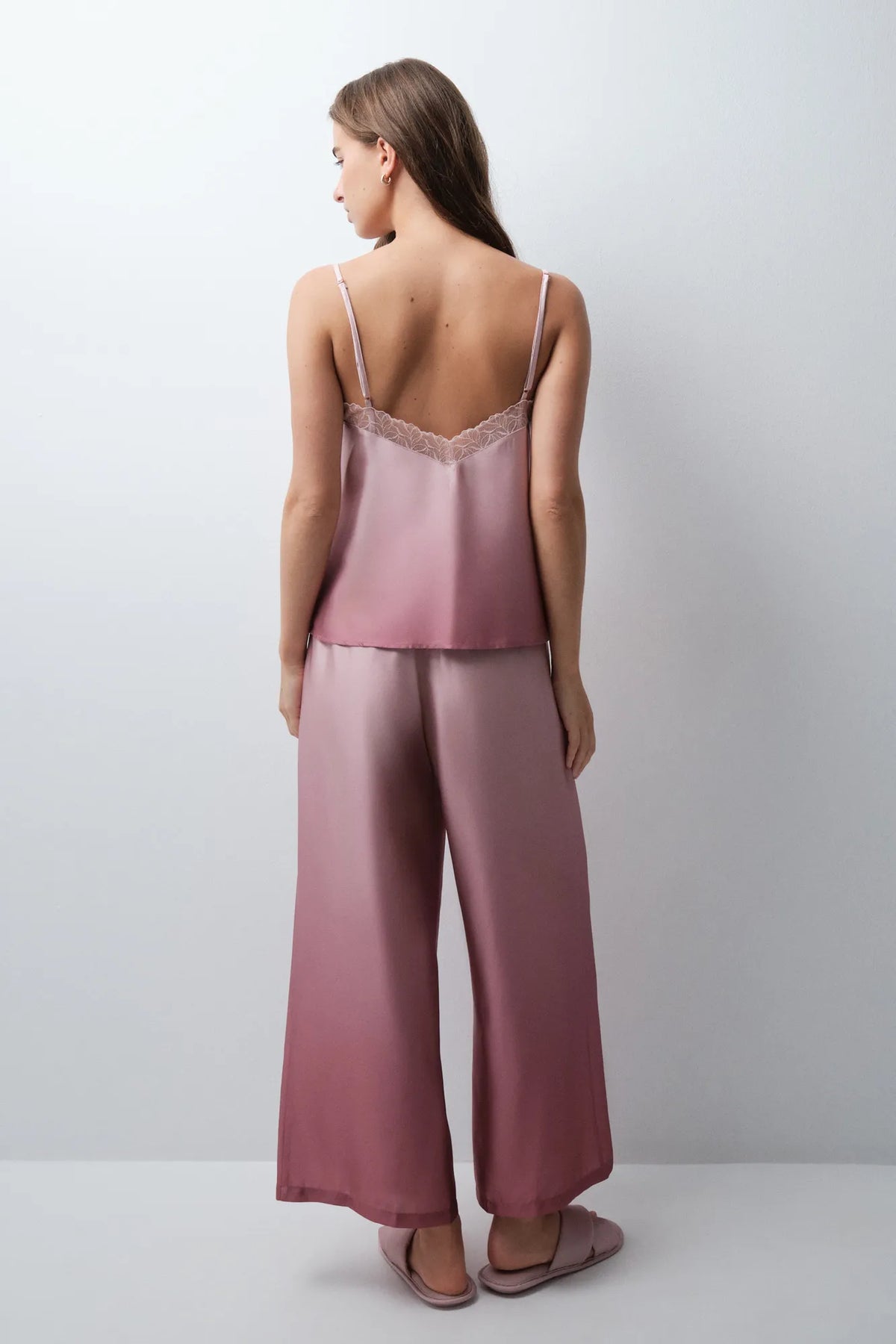 Women Secret Pink Women Lace Strap Long Pyjamas SKU: 2544870_71 Image 05
