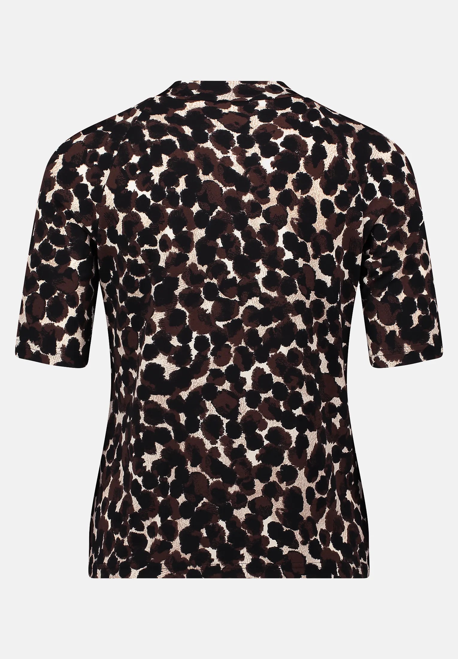 Betty Barclay_Brown/Beige_Print Shirt with Stand-Up Collar_2632-1617_7871_05