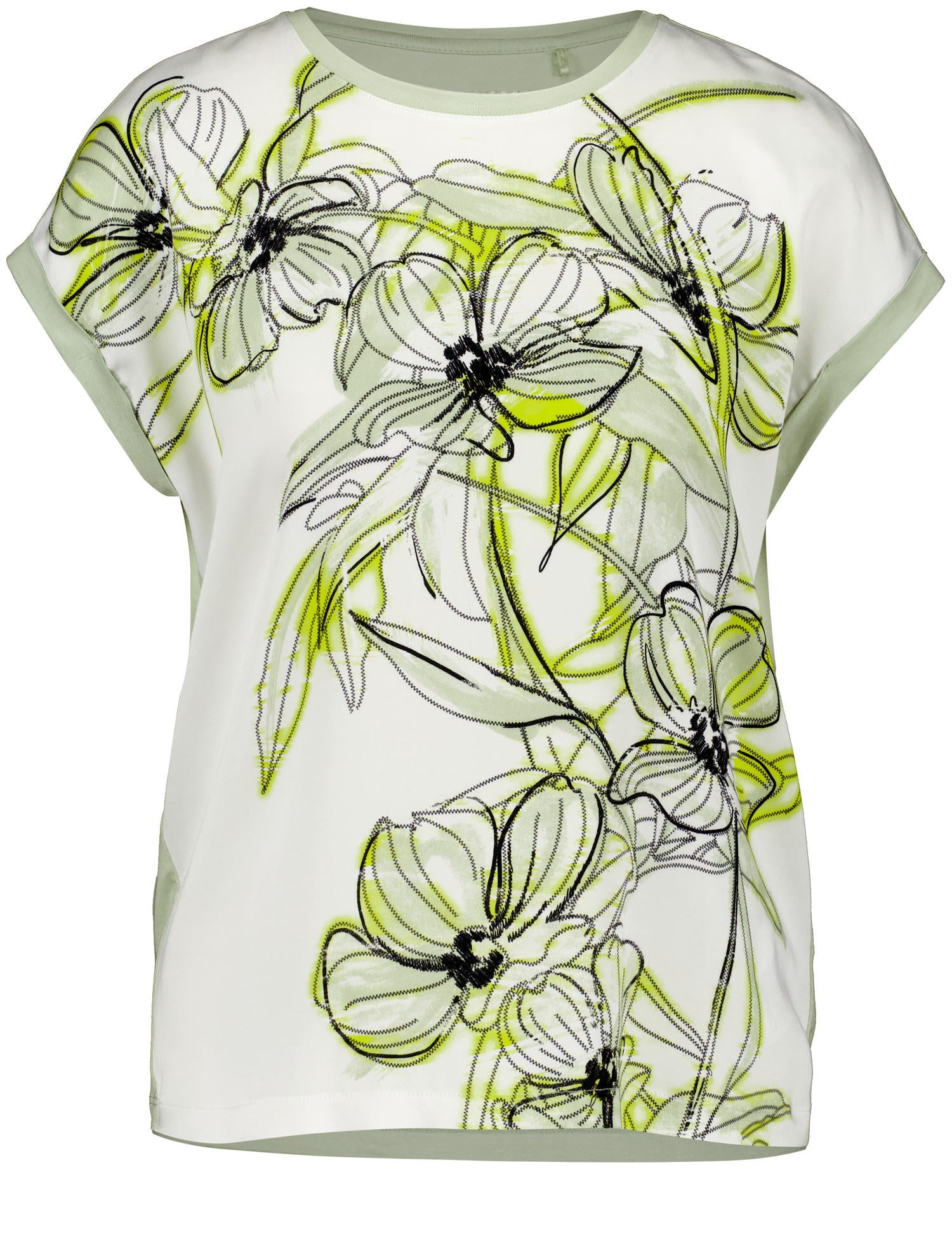 Blouse Top With Fabric Panelling And A Front Print_270039-44043_50948_02