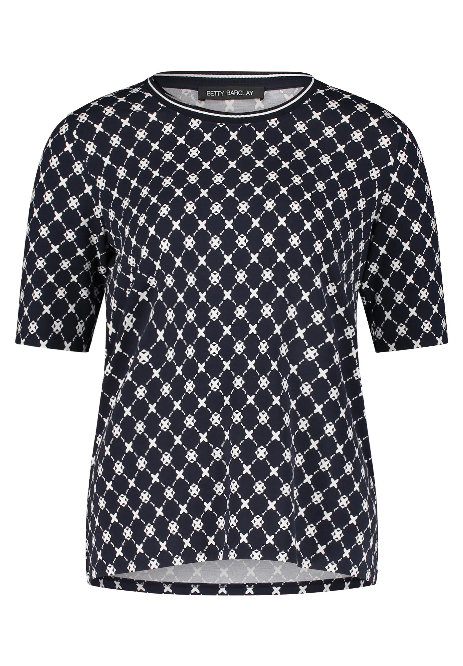 Betty Barclay Dark Blue/Cream Women Basic Shirt with Ribbed Cuffs SKU: 2725-1791_8813 Image 06