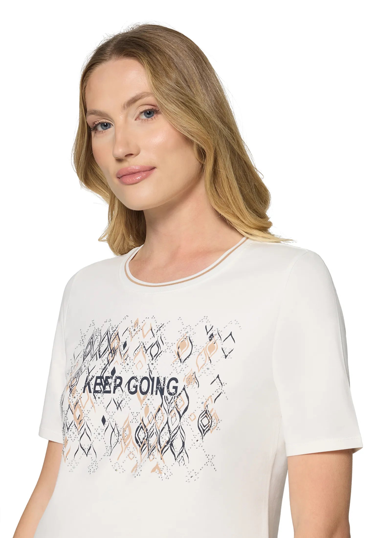 Betty Barclay Patch Cream/Silver Women Basic Shirt with Placement SKU: 2727-1092_1995 Image 04