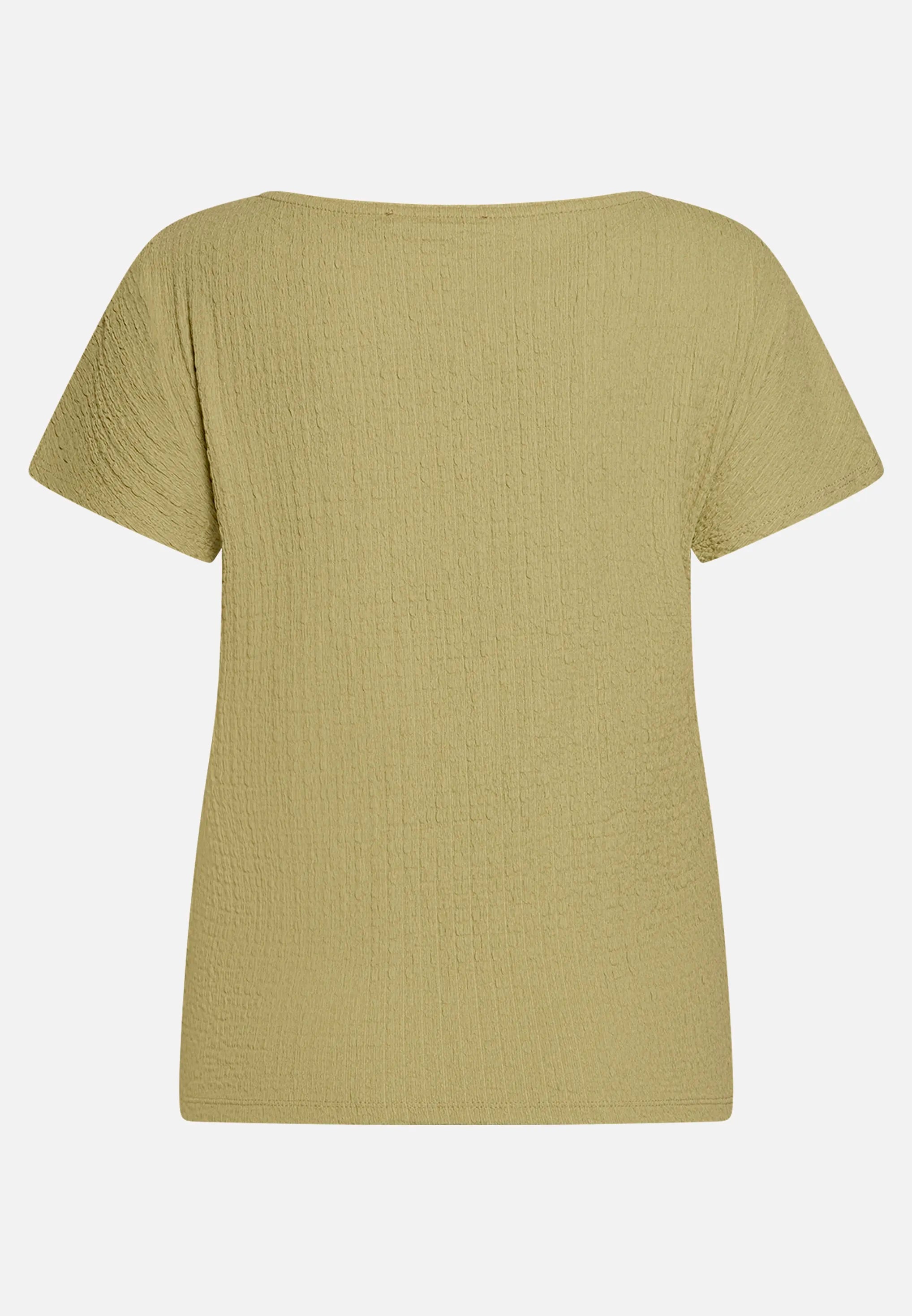 Betty Barclay Soft Olive Women Textured Shirt with Boat Neck SKU: 2748-1821_7366 Image 05