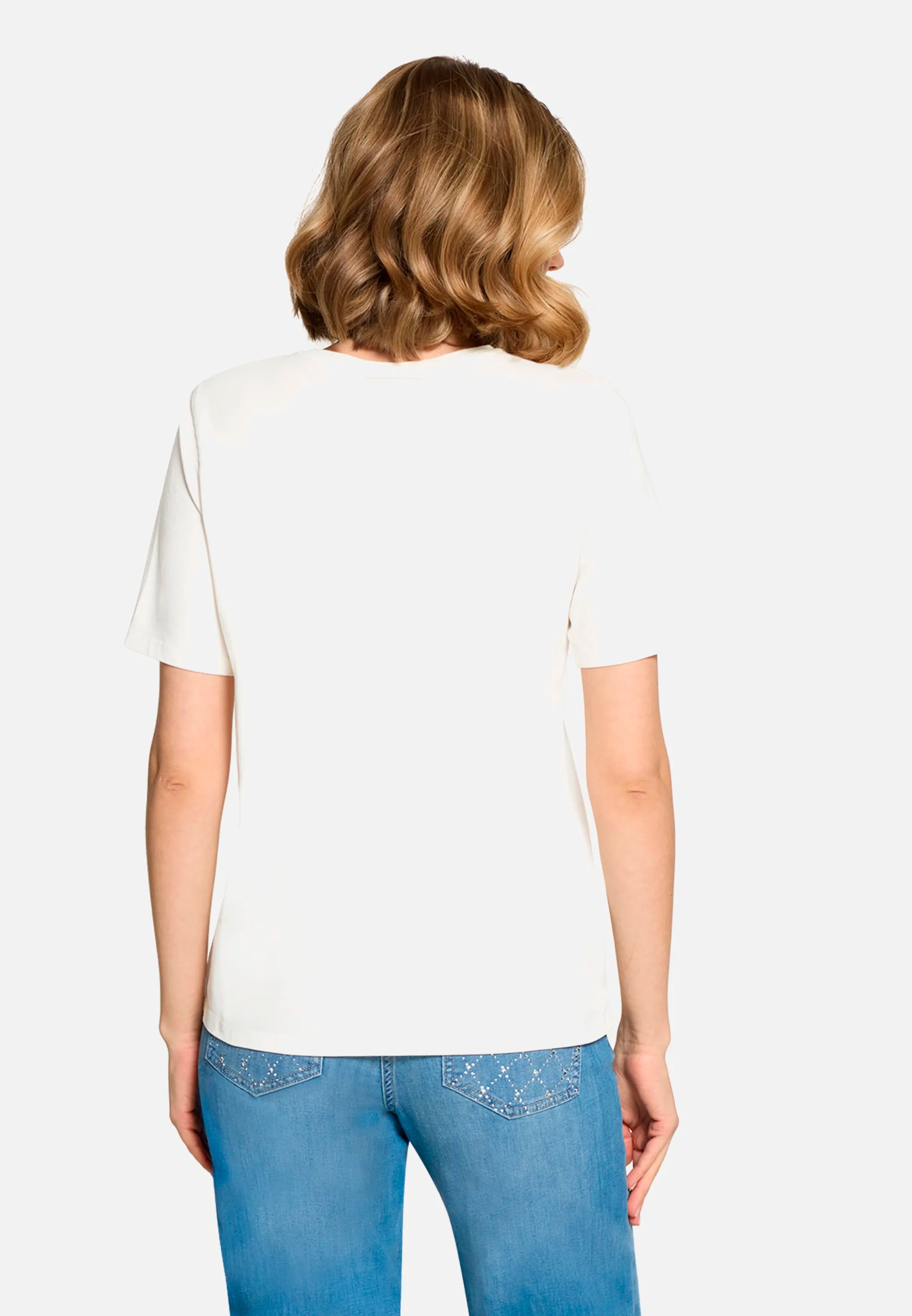 Betty Barclay Patch Creme/Yellow Women Basic Shirt with Print SKU: 2795-1092_1921 Image 03