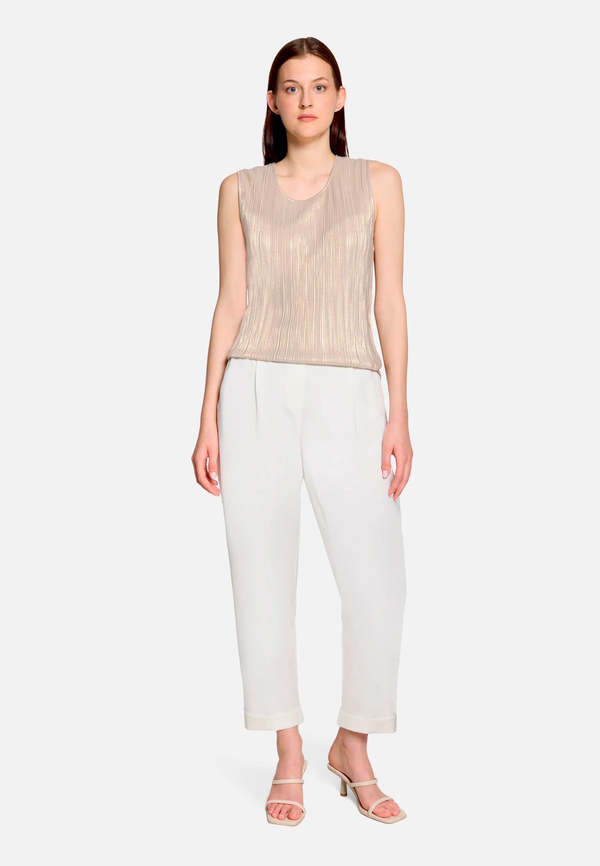 Betty Barclay Light Beige Women Casual Shirt with a Glossy Effect SKU: 2802-1938_9106 Image 02