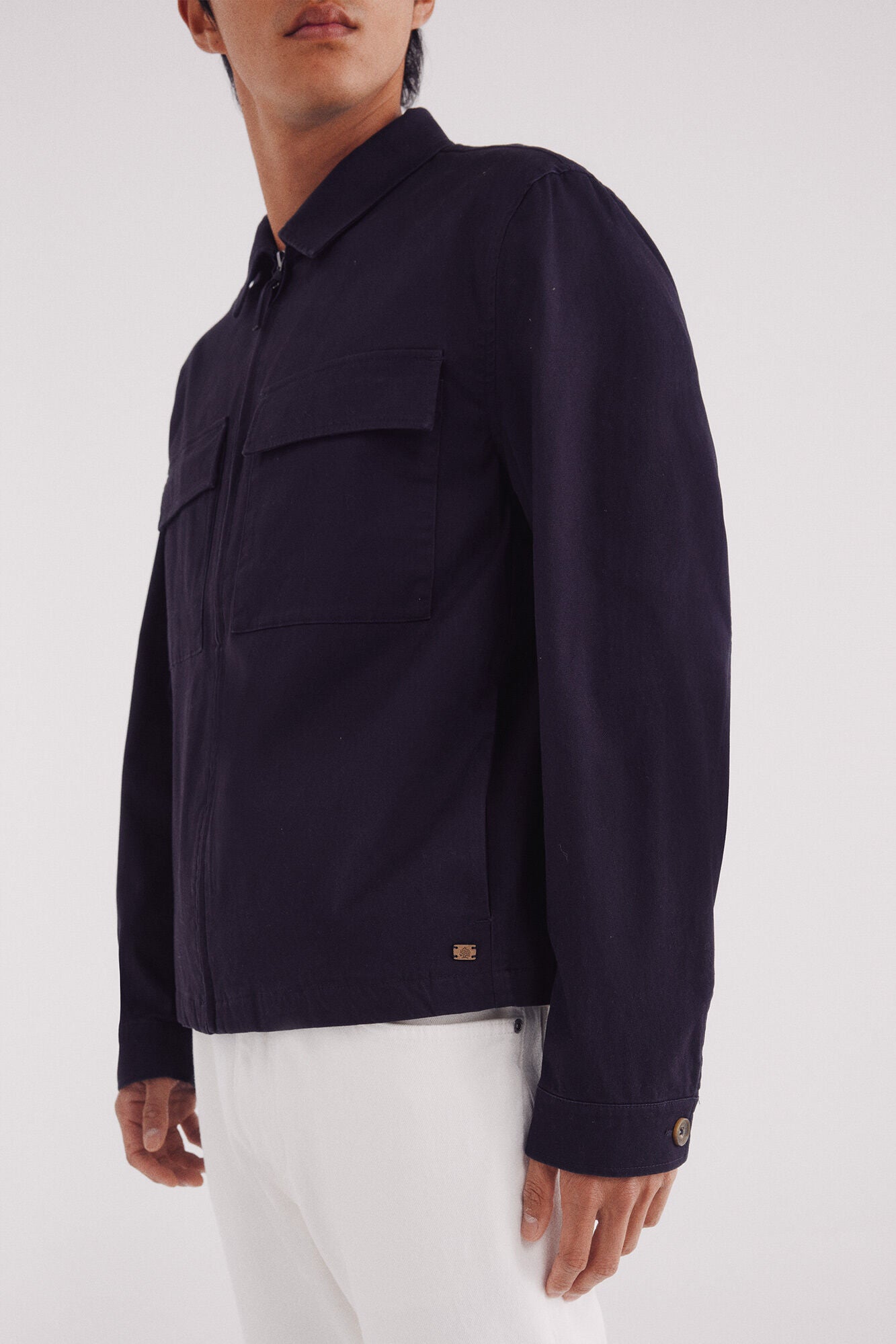 Springfield_Blue_Cotton Overshirt_2832248_11_04
