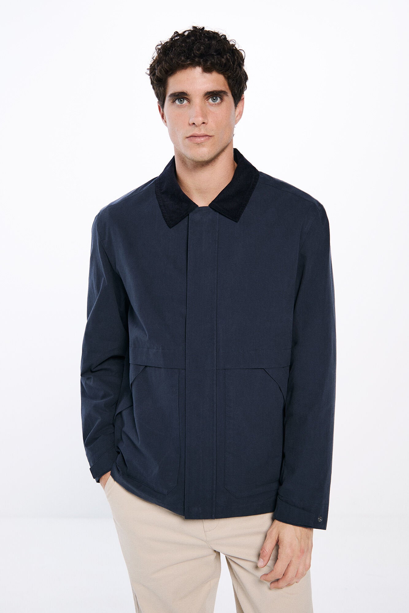 Springfield_Corduroy Neck Short Parka_2839443_11_05