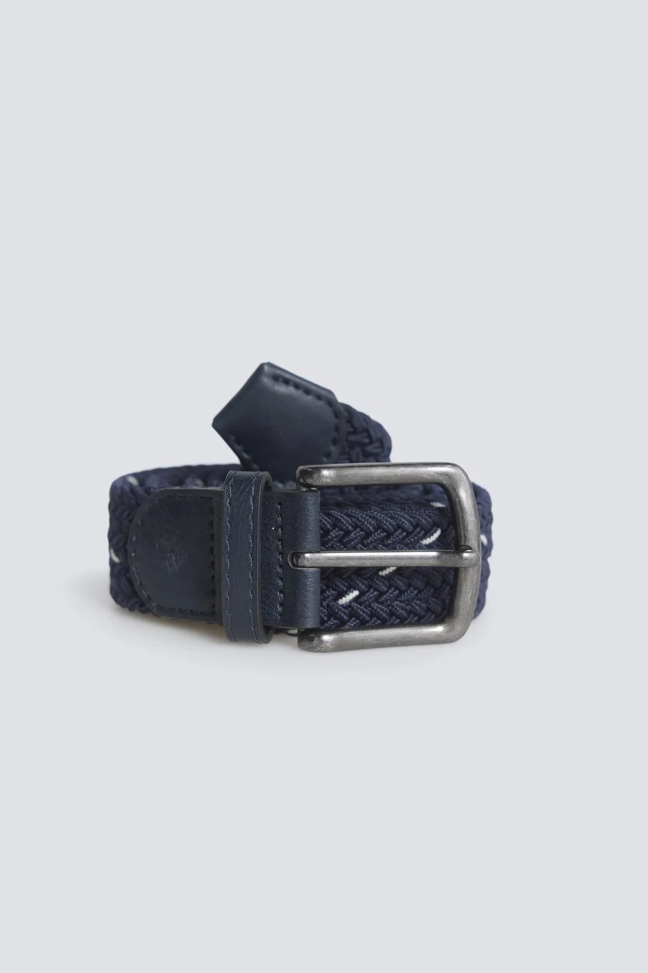 Springfield Blue Men Braided Single-Coloured Belt with Contrast Cross SKU: 2863250_11 Image 02