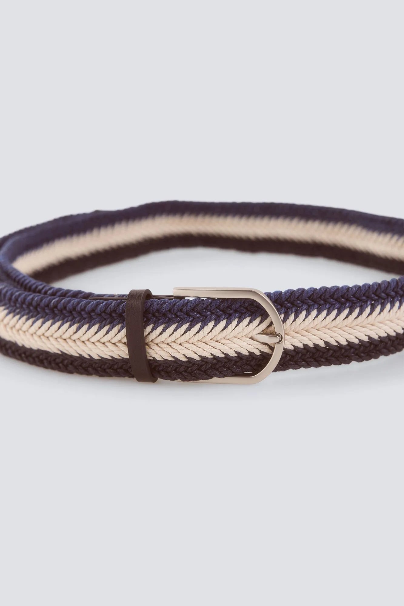 Springfield Blue Men Herringbone Braided Belt SKU: 2863261_11 Image 03