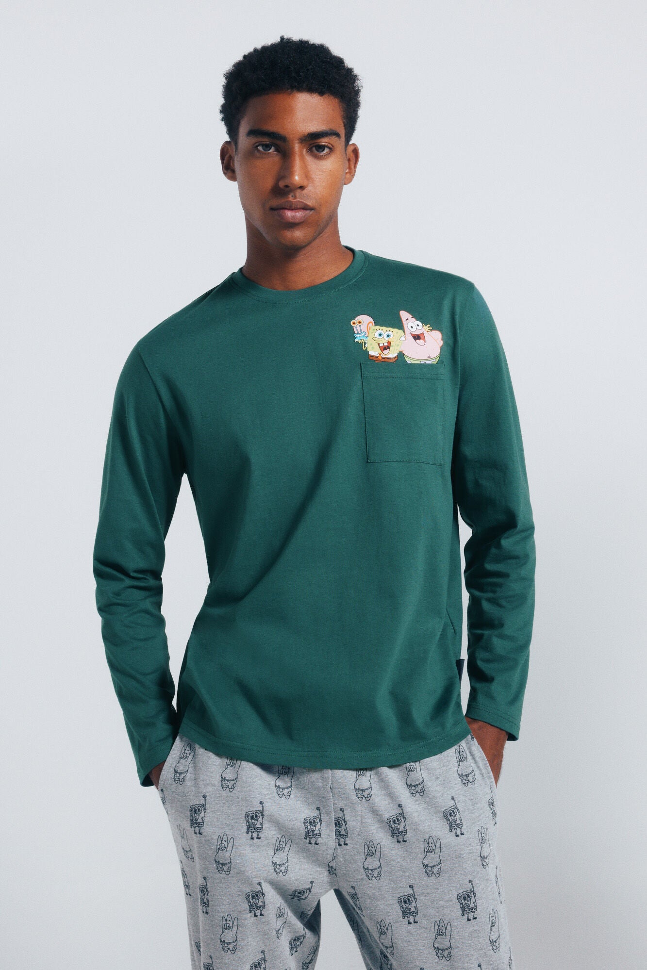 Springfield_Green_Spongebob Long Pajamas_2922748_22_03