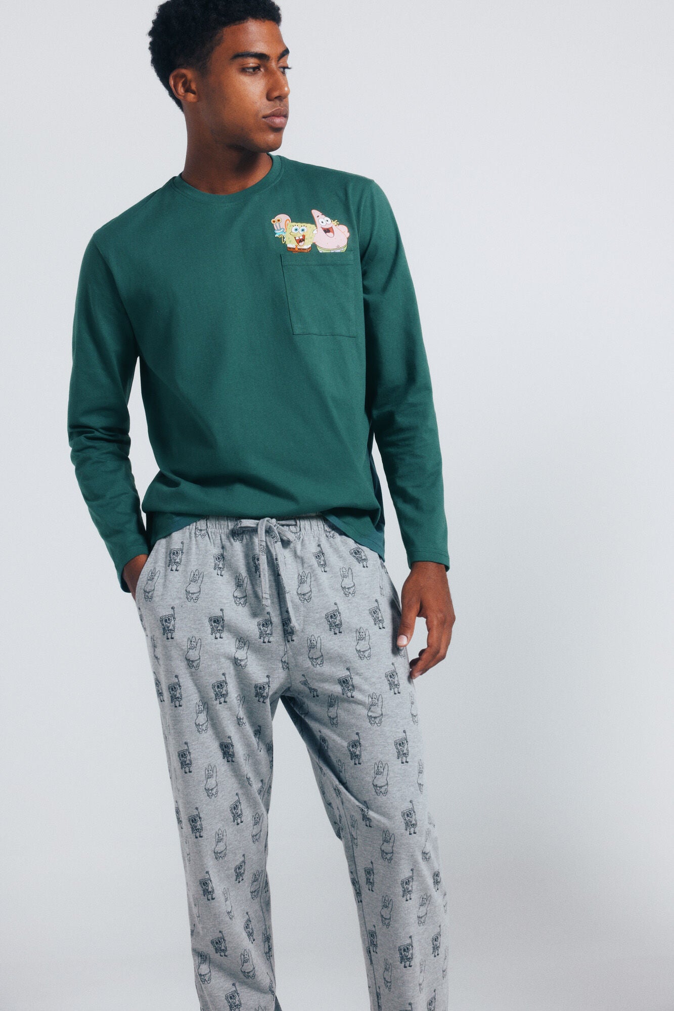 Springfield_Green_Spongebob Long Pajamas_2922748_22_06