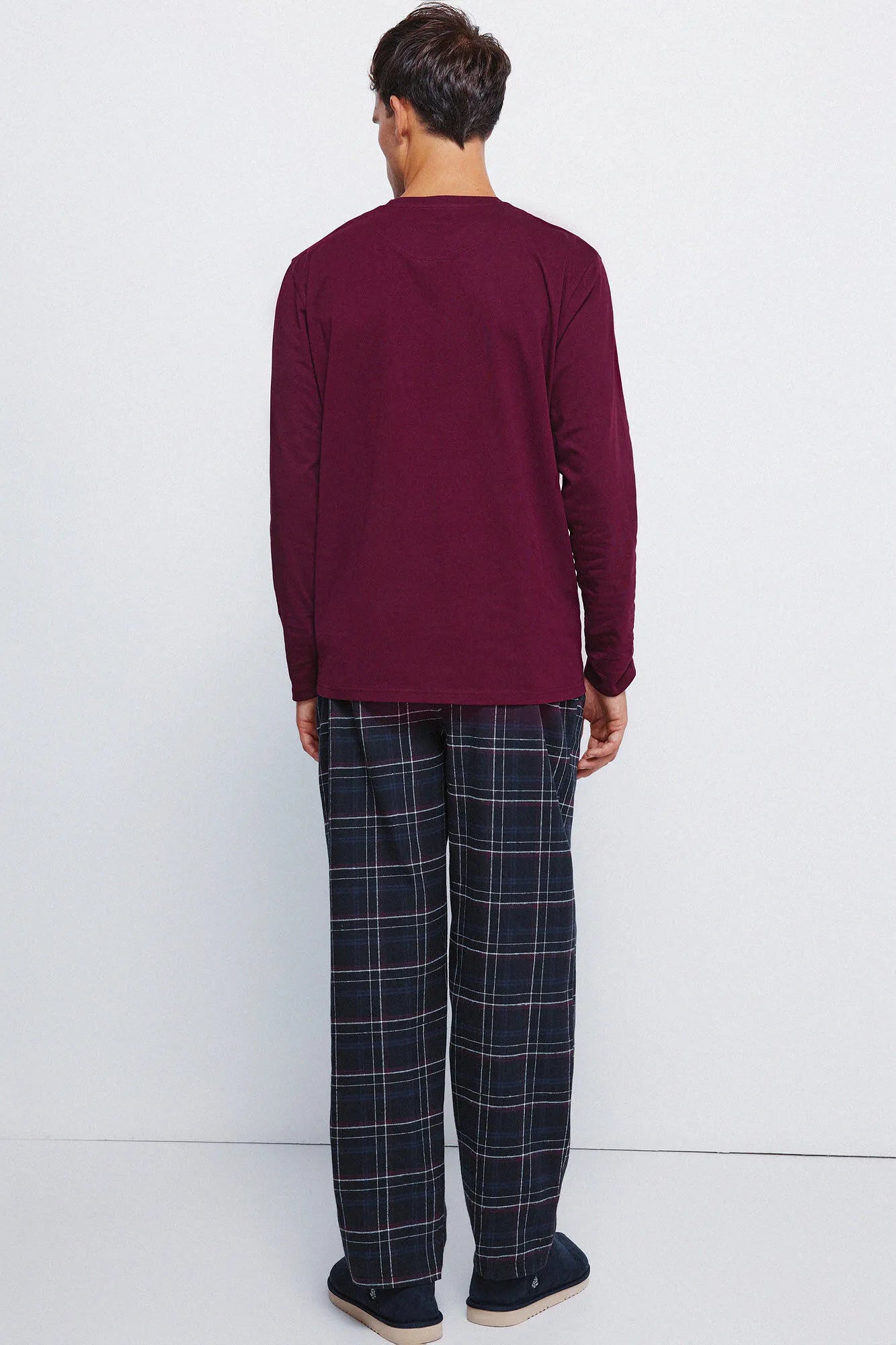 Springfield_Maroon_Long Pyjamas with Garnet Checkered Fannel Trouser_2922773_69_08