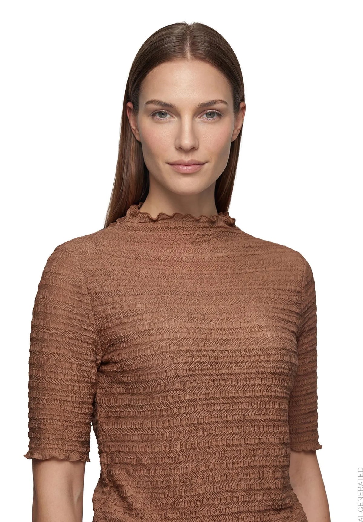 Betty Barclay Dark Coffee Women Textured Shirt SKU: 2932-1662_7048 Image 04
