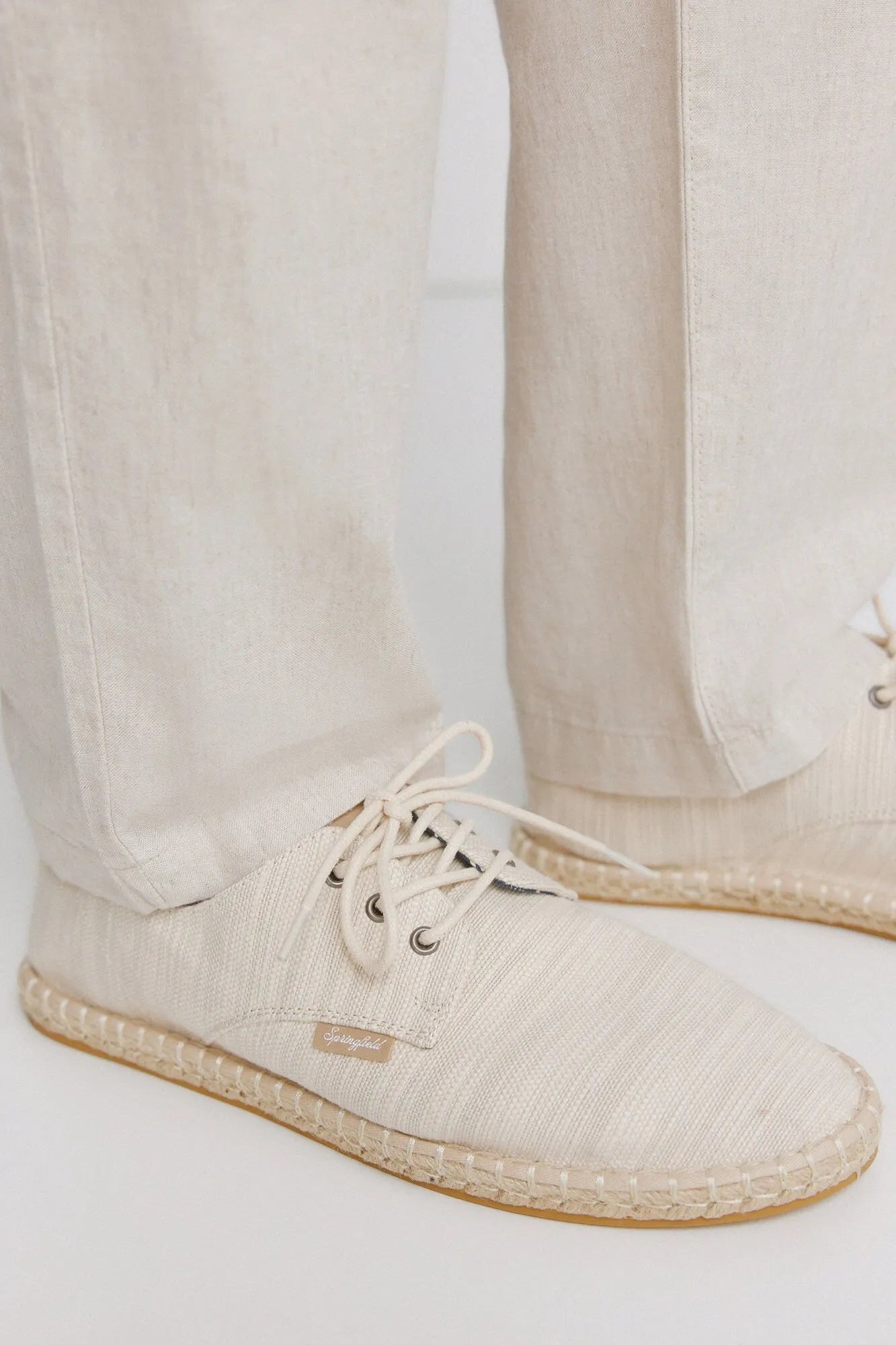 Springfield Beige Men Rustic Lace-Up Espadrille SKU: 2993193_51 Image 01