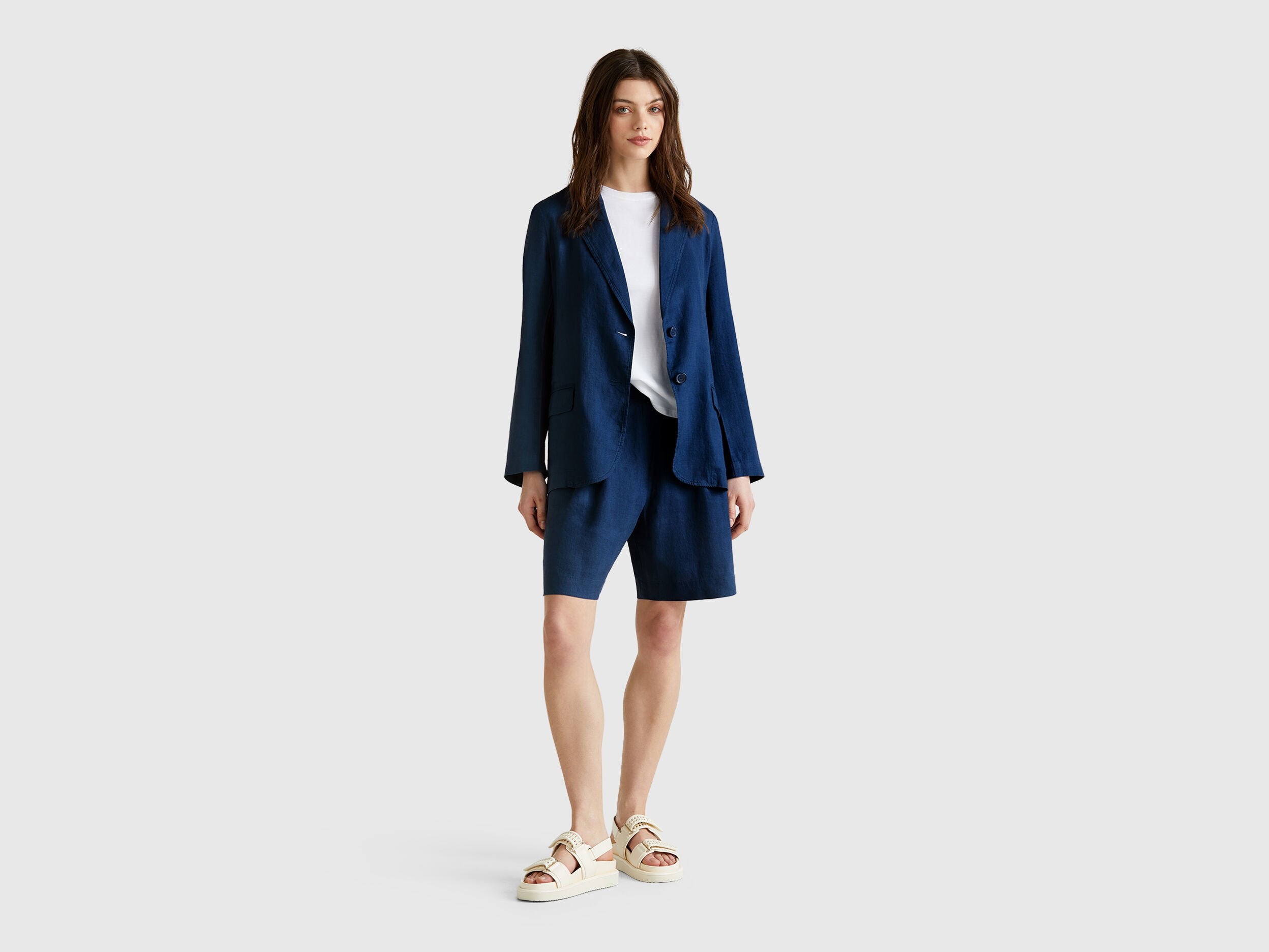 Benetton_Blazer in Pure Linen_2AGHDW00R_217_03