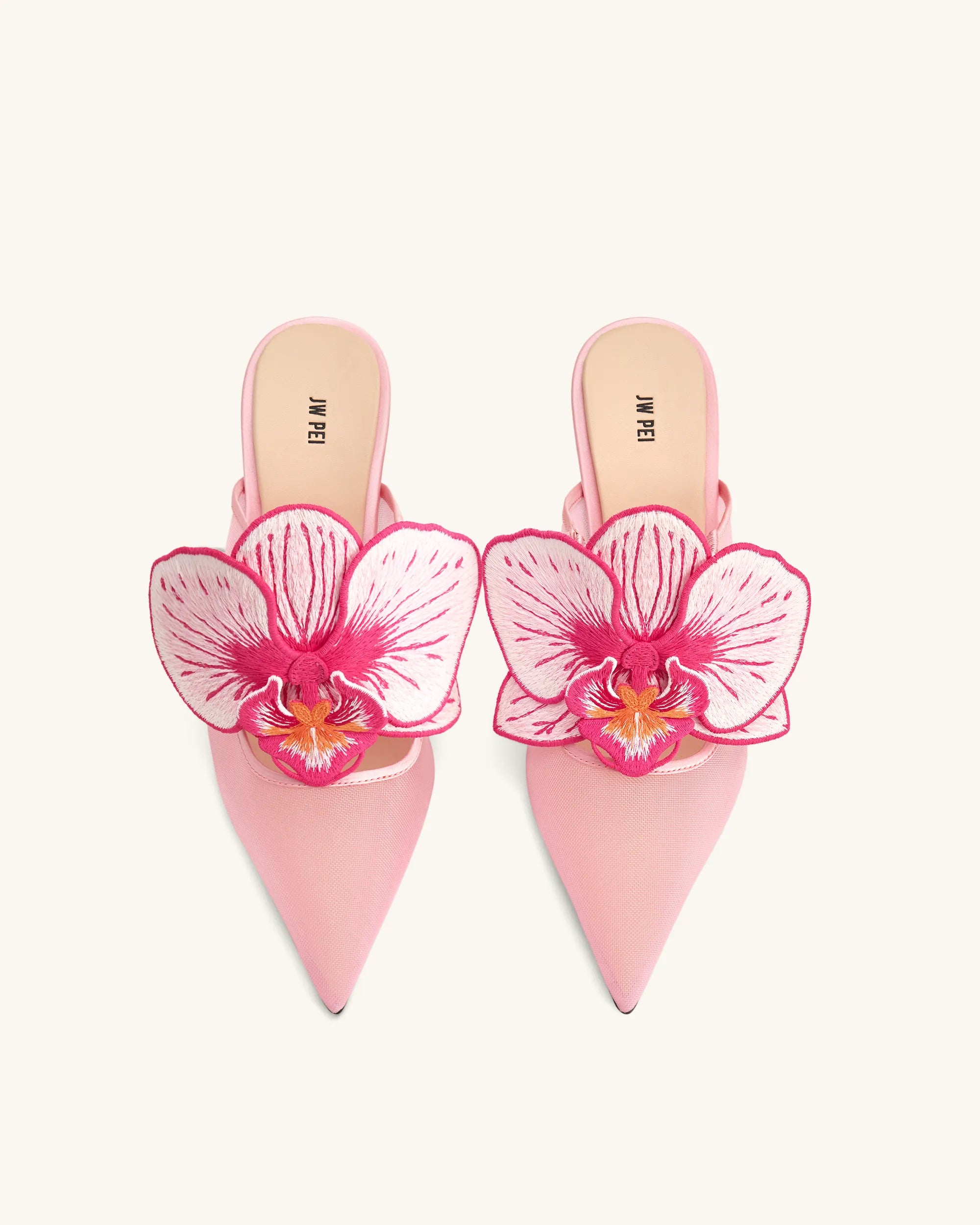 JW PEI Pink Women Sofia Orchid Sphere Heel Mules SKU: 2MS83X001-4_Pink Image 02