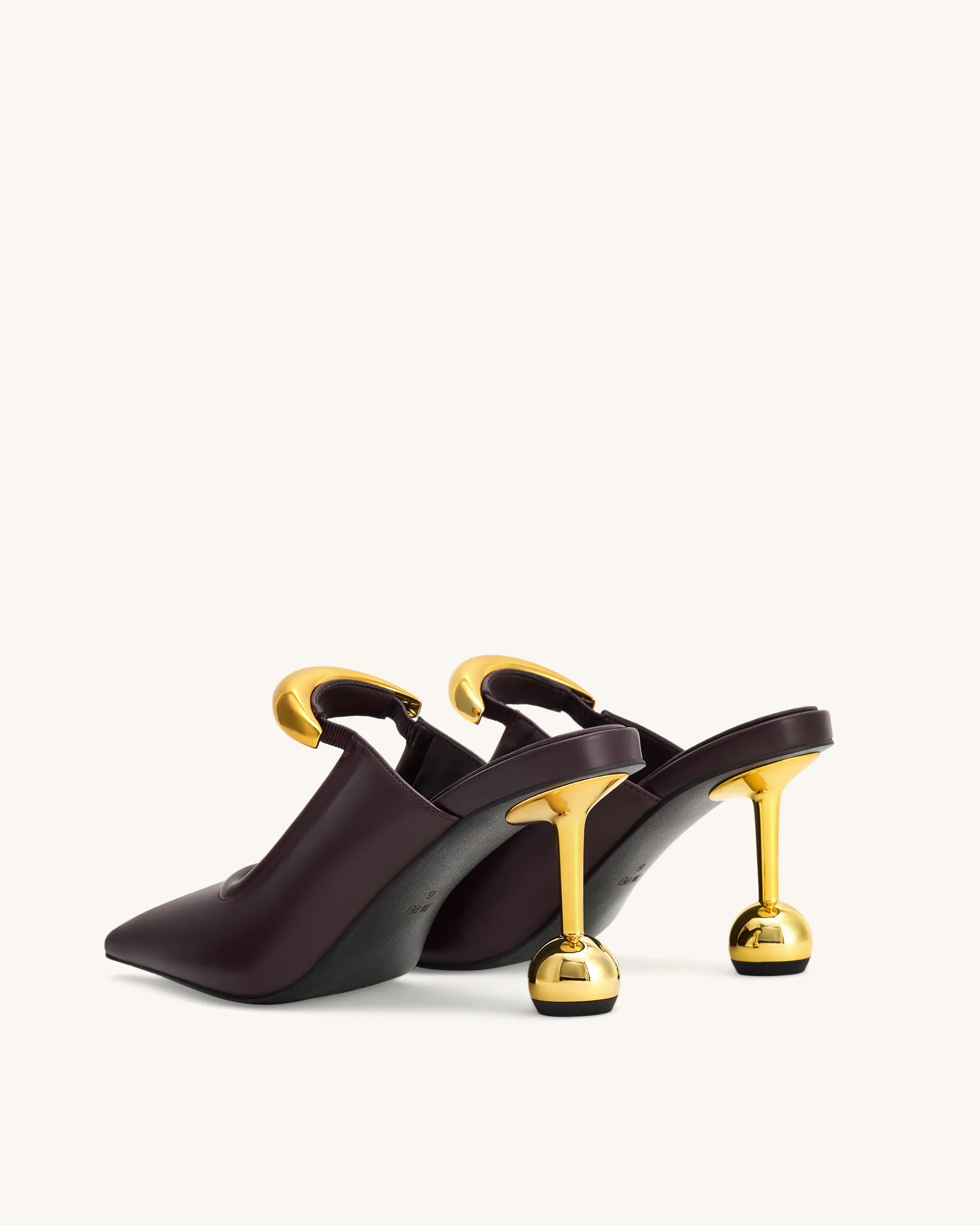 JW PEI Deep Burgundy Women Sofia Metal Accent Sphere Heel Mules SKU: 2MS83X002-4_Deep Burgundy Image 04