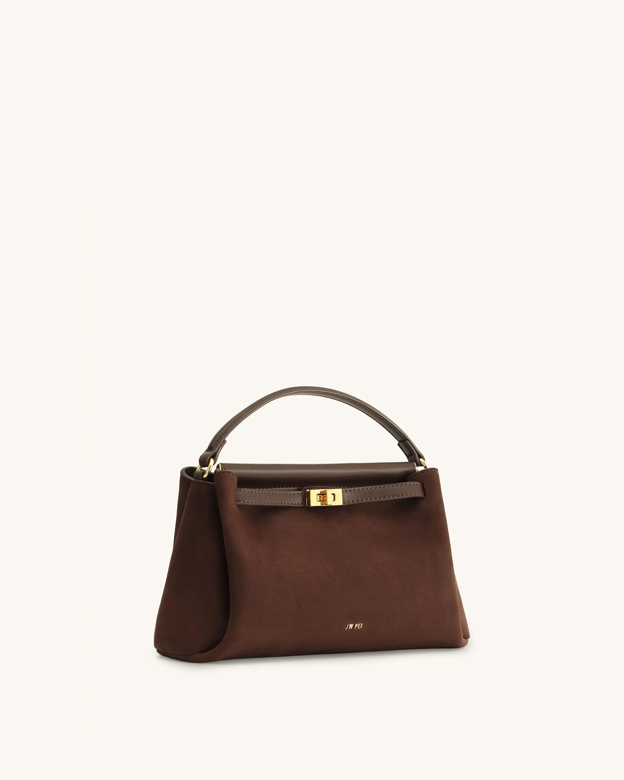 JW PEI Dark Brown Women Carmen Faux Suede Top Handle Bag SKU: 2T192-30W_Dark Brown Image 02