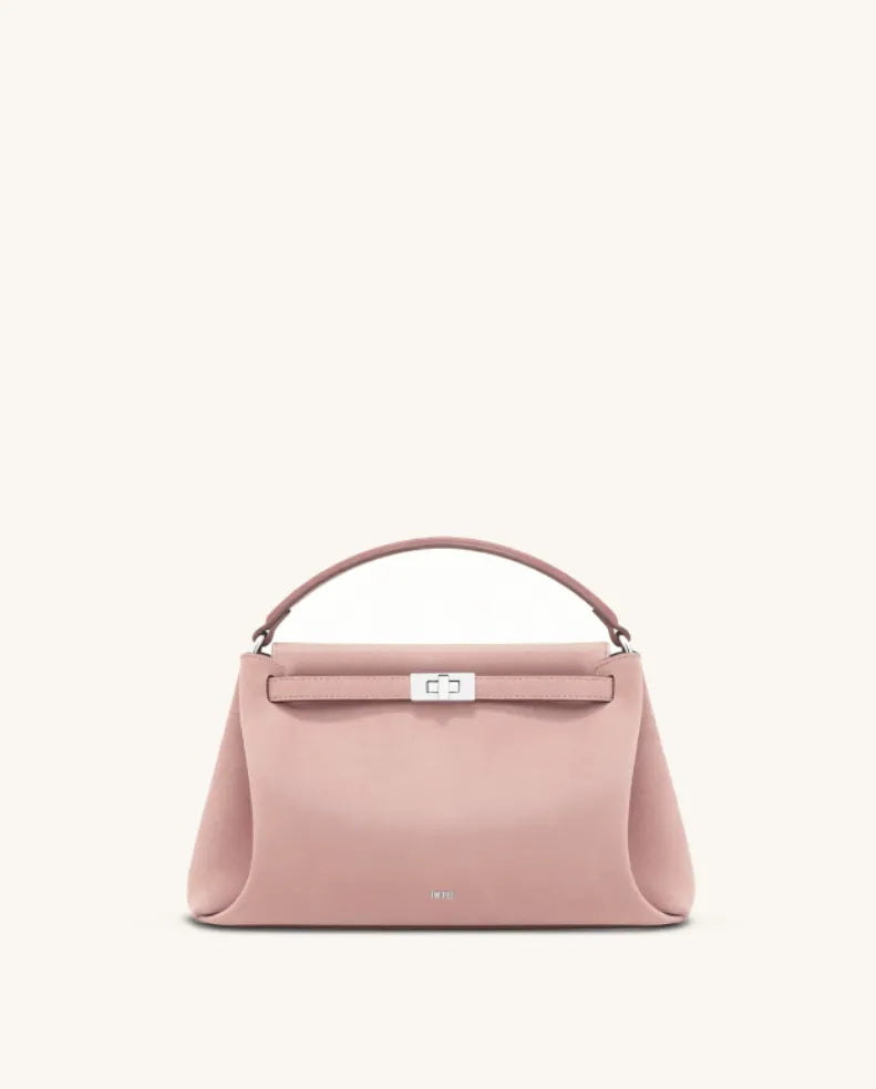 JW PEI Gray Pink Women Carmen Faux Suede Top Handle Bag SKU: 2T192-40W_Gray Pink Image 01