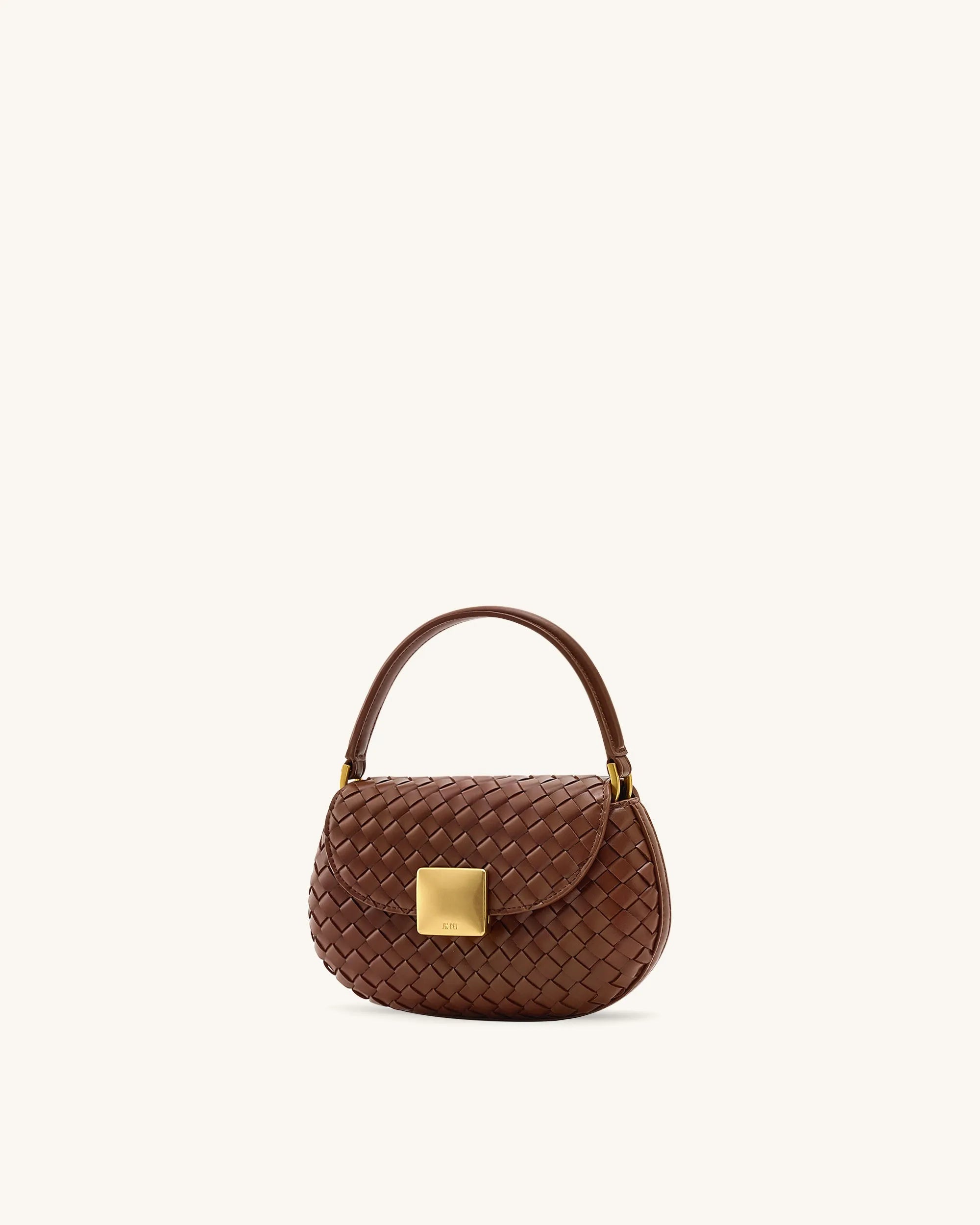 JW PEI Brown Women Zuri Hand Woven Round Top Handle Bag - Brown SKU: 2T246-3_Brown Image 02