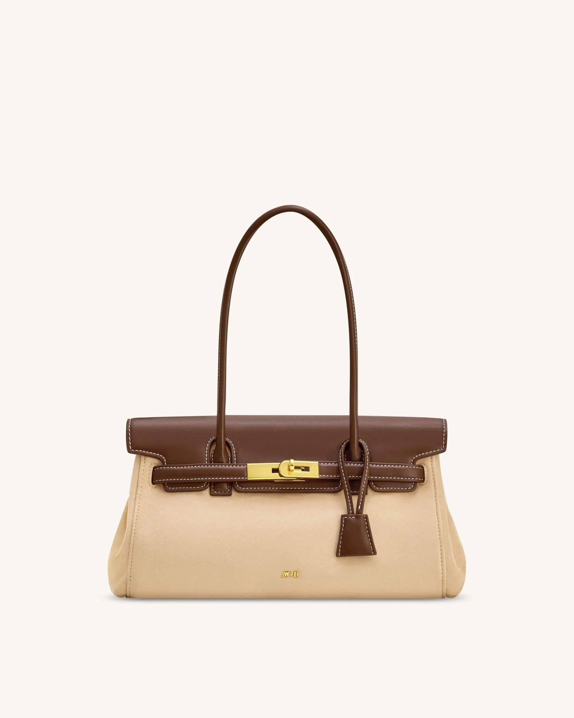 JW PEI_Dark Brown_Yara Faux Suede Shoulder Bag_2T267-33_Dark Brown_01