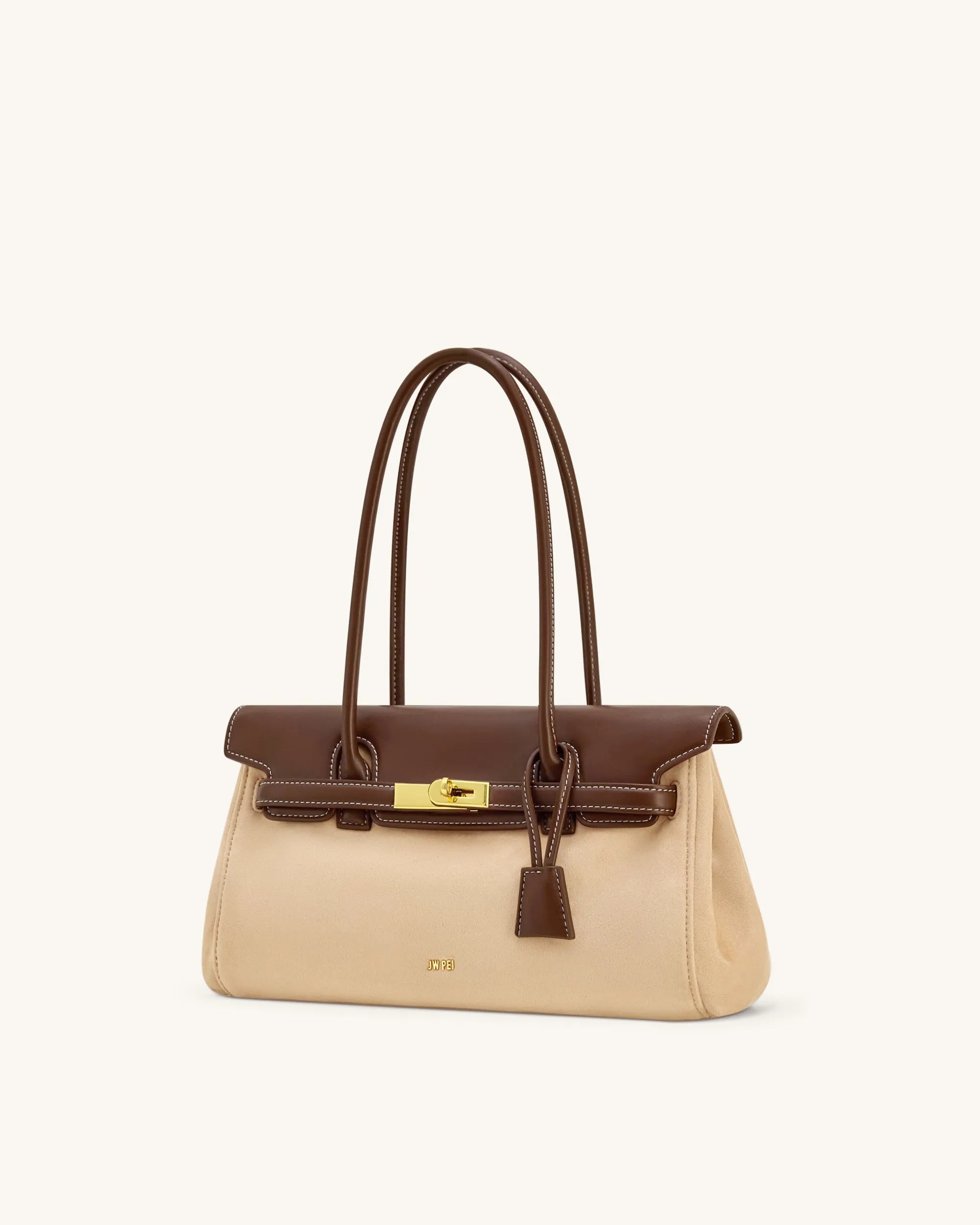 JW PEI_Dark Brown_Yara Faux Suede Shoulder Bag_2T267-33_Dark Brown_02