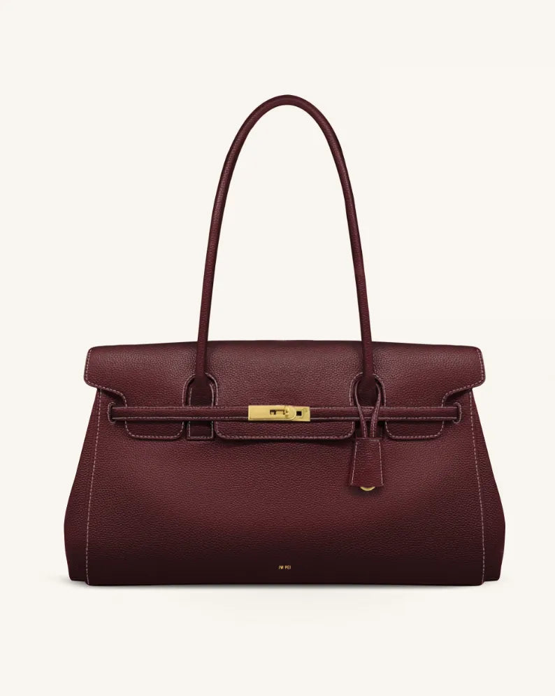 JW PEI Burgundy Women Yara Large Shoulder Bag SKU: 2T267X001-4_Burgundy Image 01
