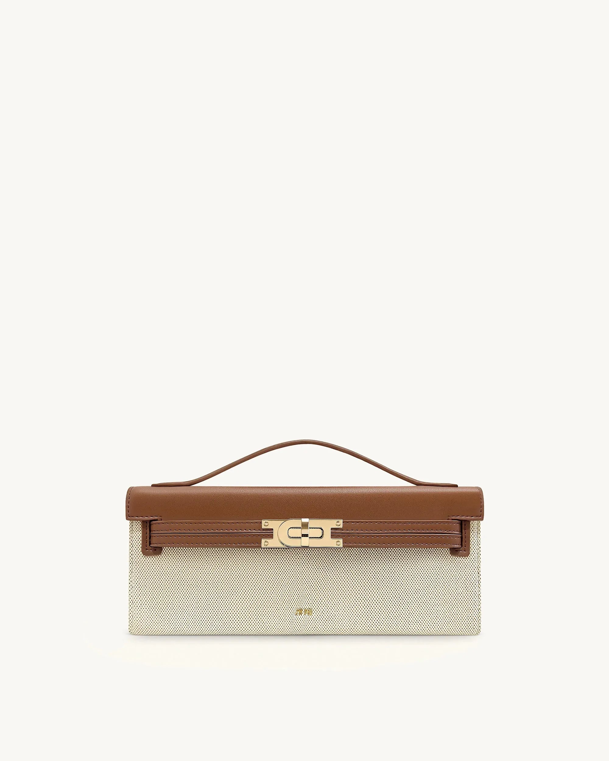 JW PEI Brown Canvas Women Bria Structured Top Handle Bag - Brown Canvas SKU: 2T276-31_Brown Canvas Image 01