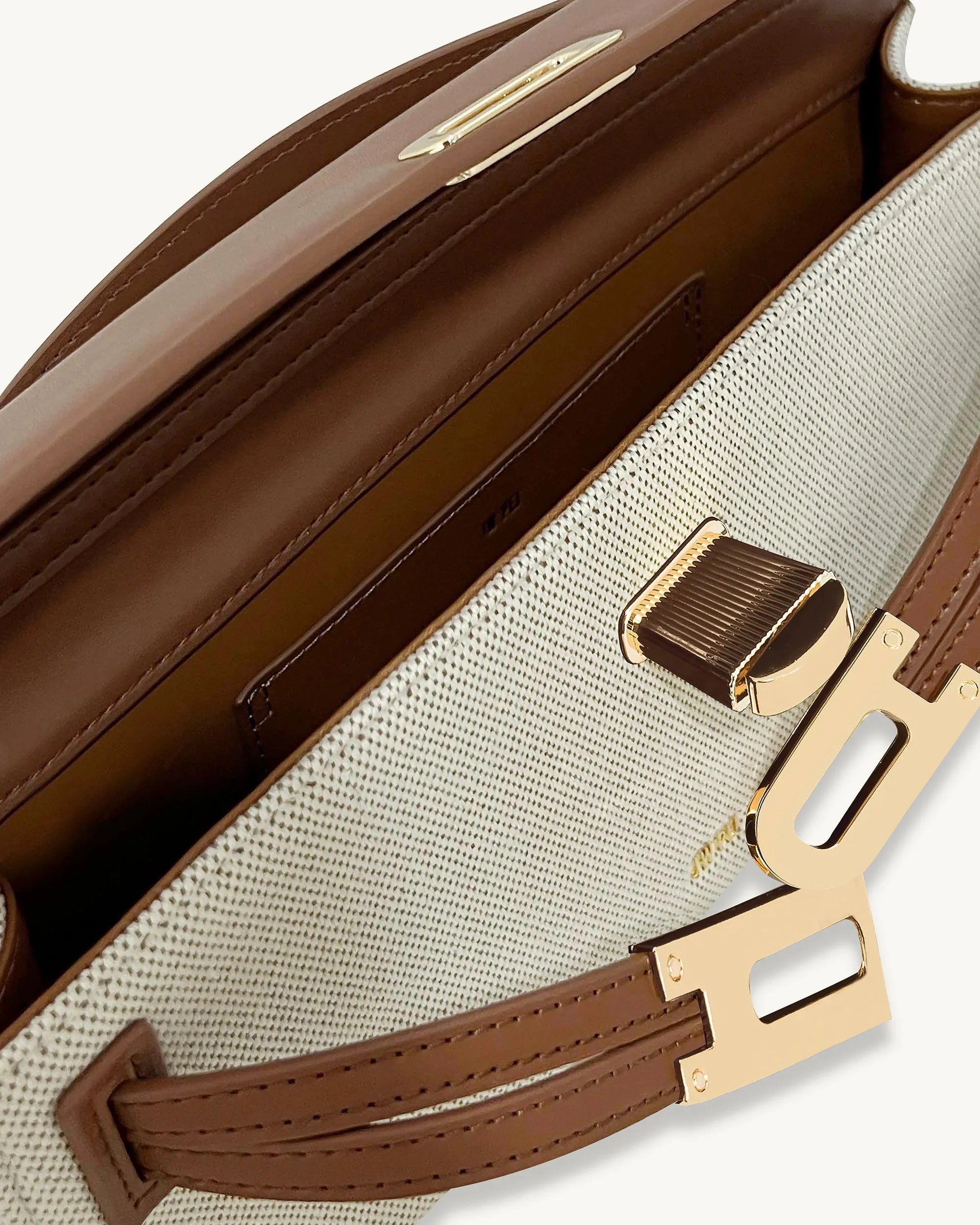 JW PEI Brown Canvas Women Bria Structured Top Handle Bag - Brown Canvas SKU: 2T276-31_Brown Canvas Image 04