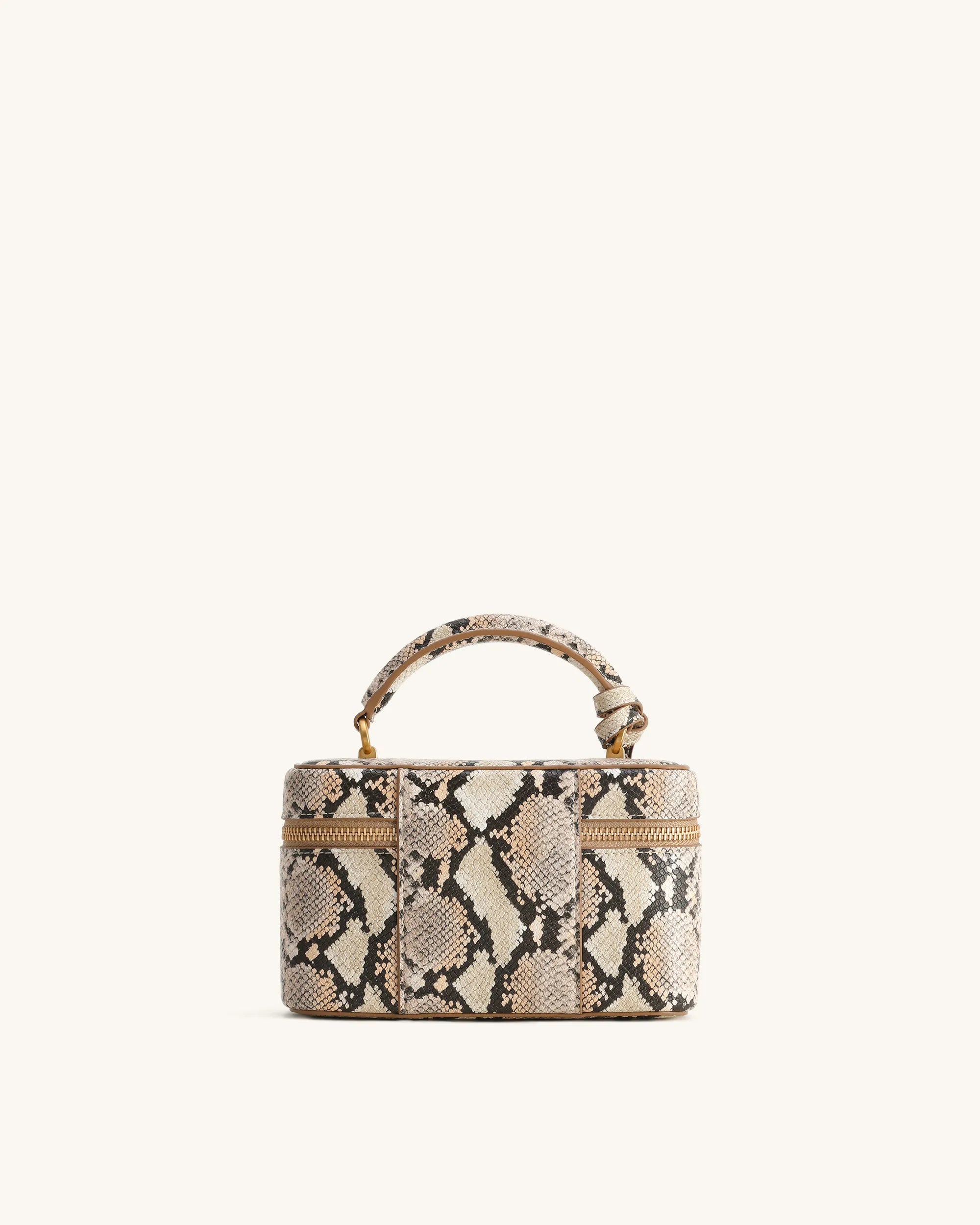 JW PEI Beige Women Cleo Snake-Embossed Box Shape Top Handle Bag SKU: 2T321-33_Beige Image 04