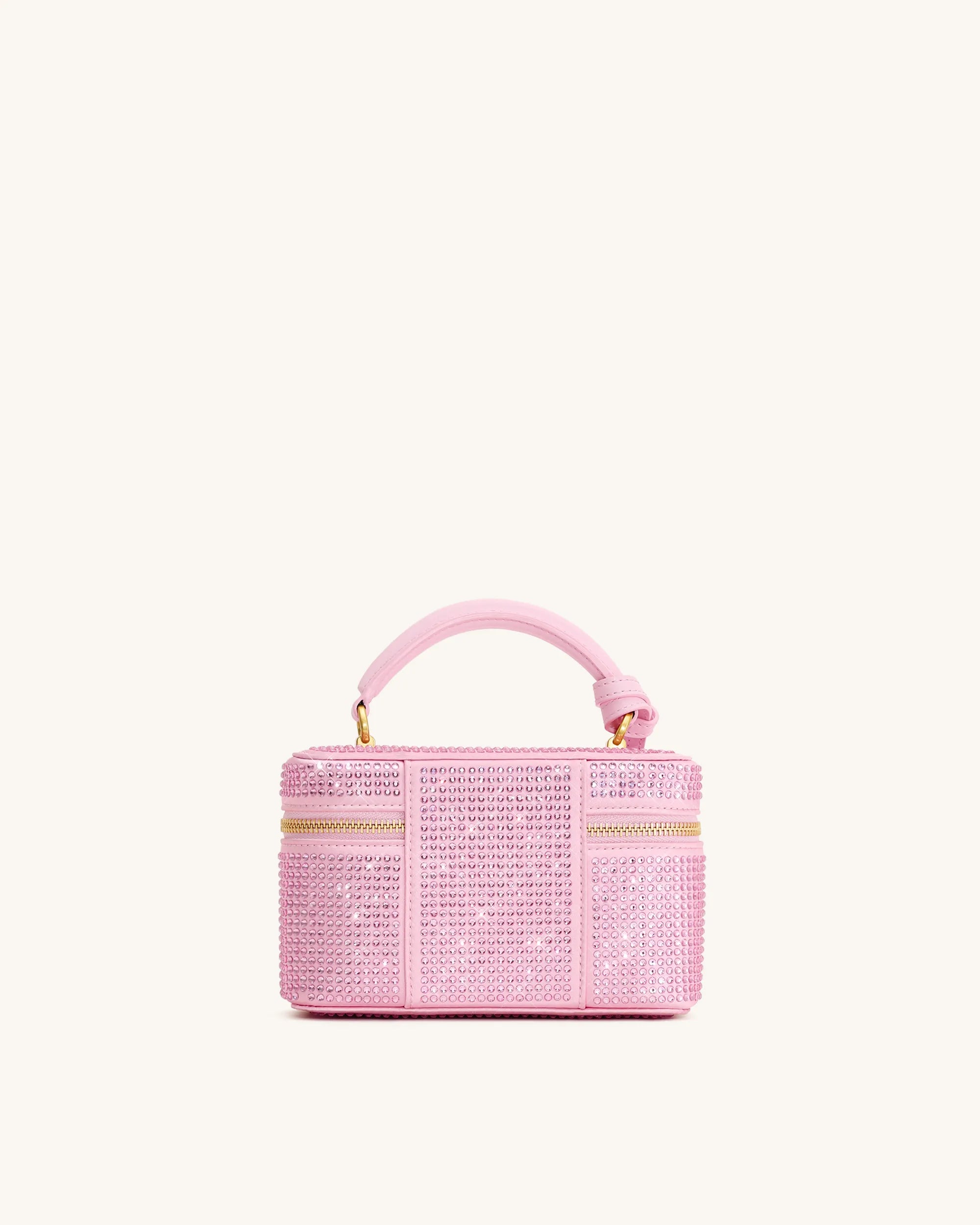 JW PEI Pink Cleo Artificial Crystal Box Shape Top Handle Bag SKU: 2T321-4_Pink Image 03