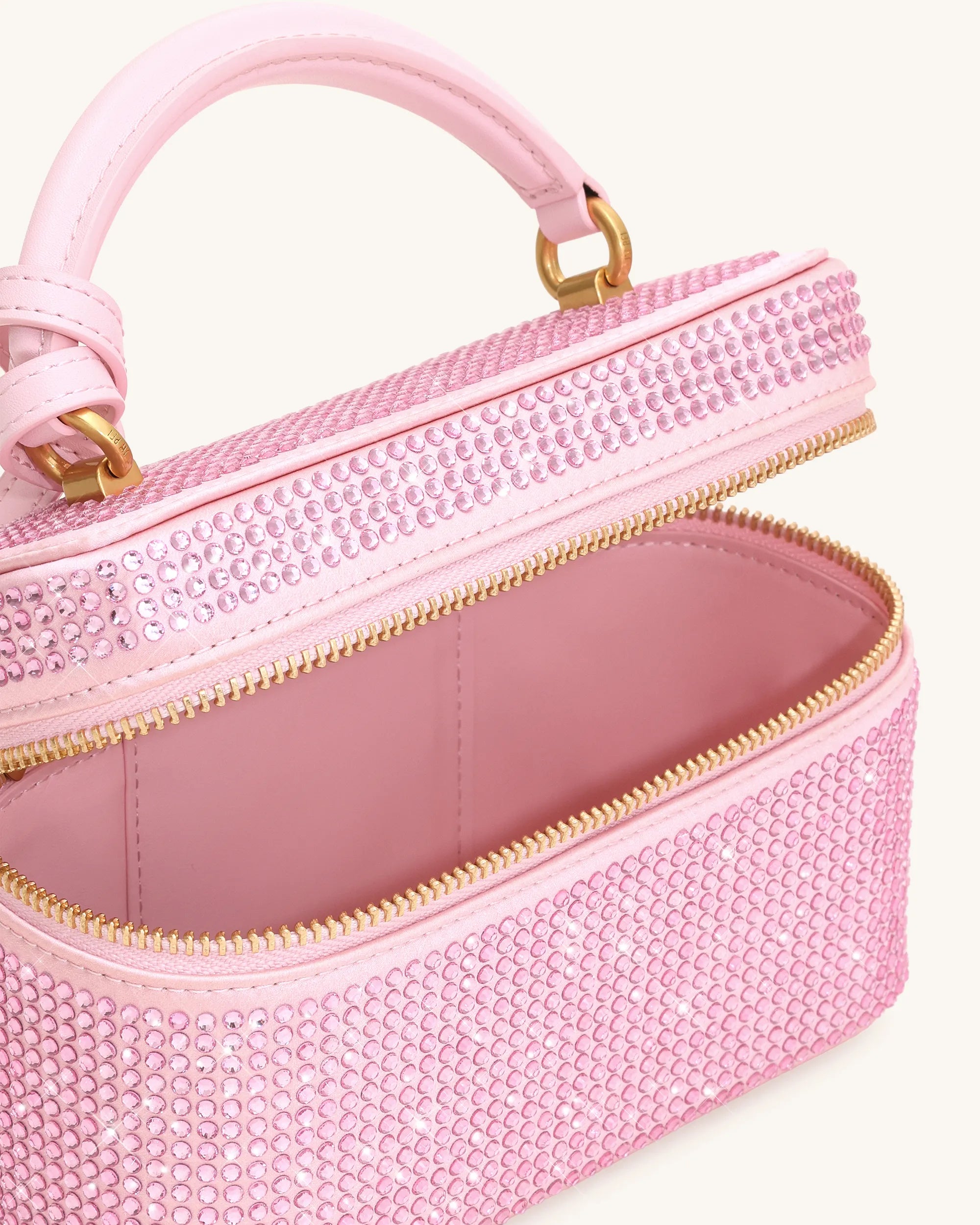 JW PEI Pink Cleo Artificial Crystal Box Shape Top Handle Bag SKU: 2T321-4_Pink Image 04