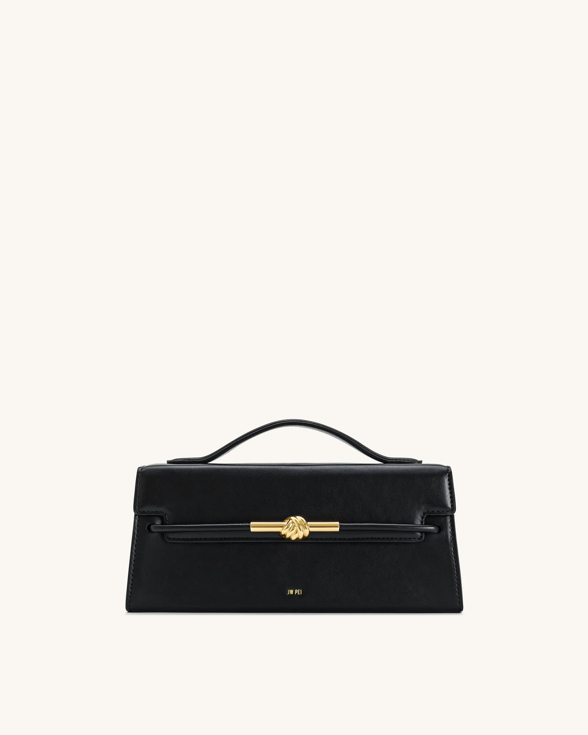 JW PEI Black Women Lena Metal Rope Knot Top Handle Bag - Black SKU: 2T397-1_Black Image 01