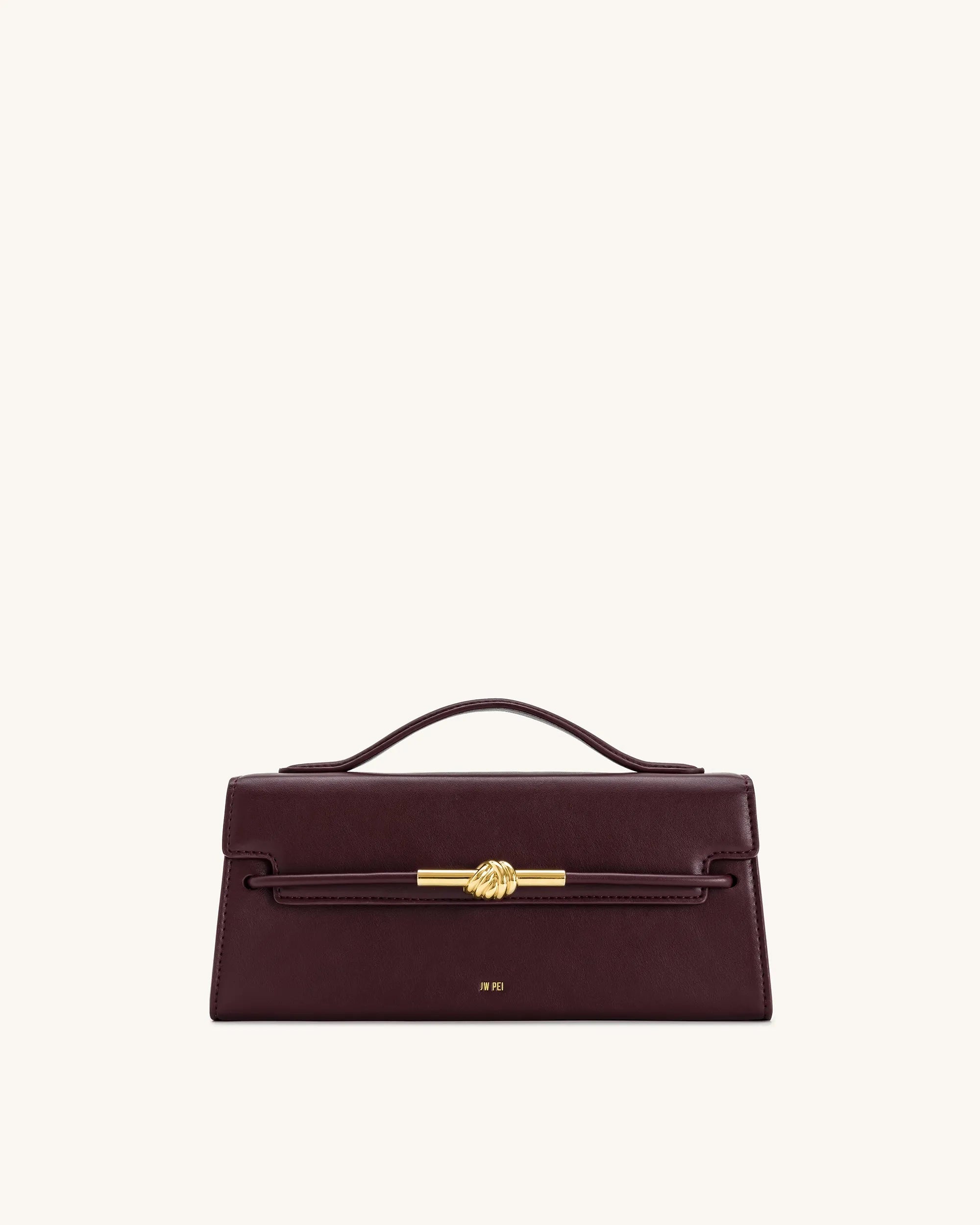 JW PEI Deep Claret Women Lena Metal Rope Knot Top Handle Bag - Deep Claret SKU: 2T397-4_Deep Claret Image 01