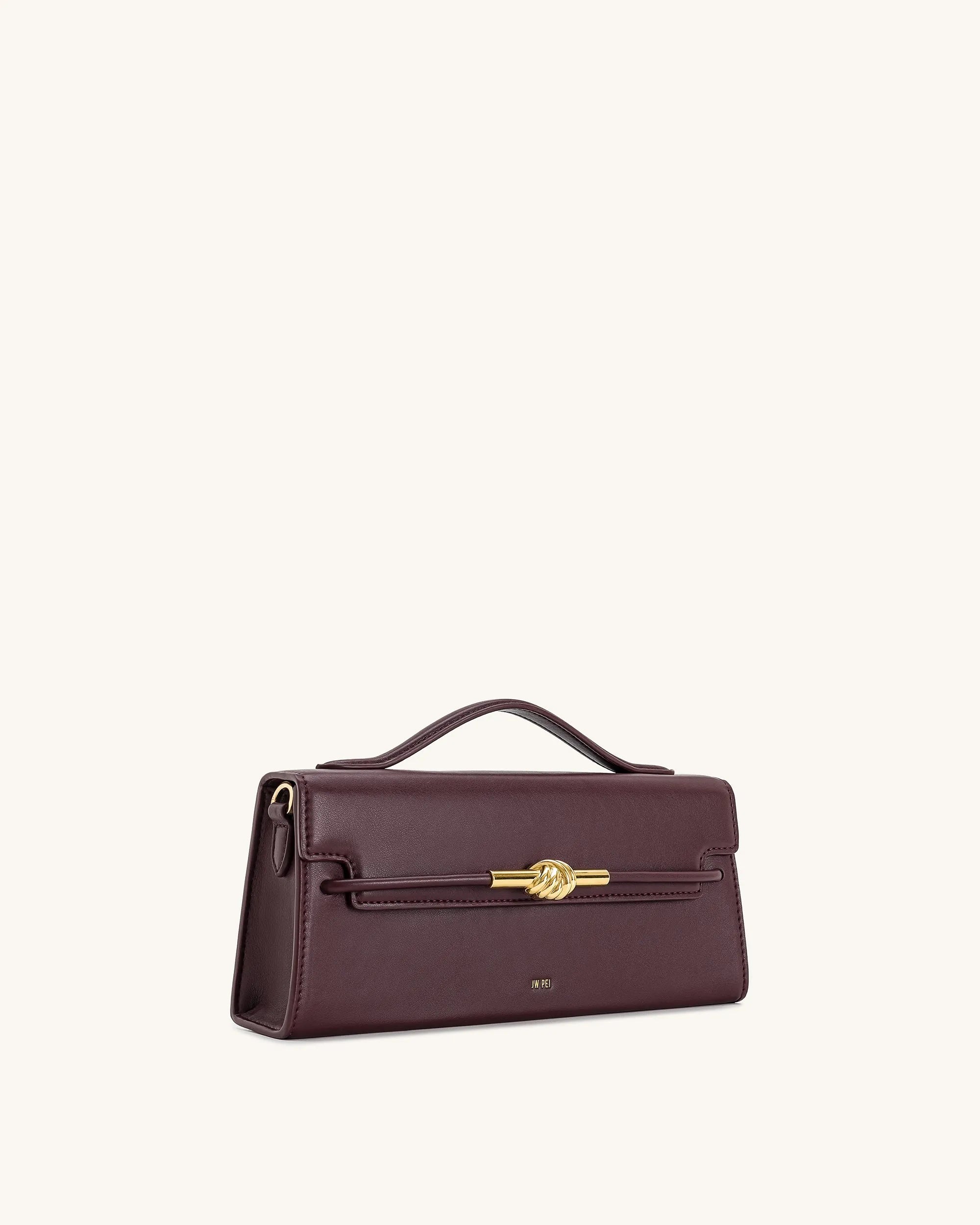 JW PEI Deep Claret Women Lena Metal Rope Knot Top Handle Bag - Deep Claret SKU: 2T397-4_Deep Claret Image 02