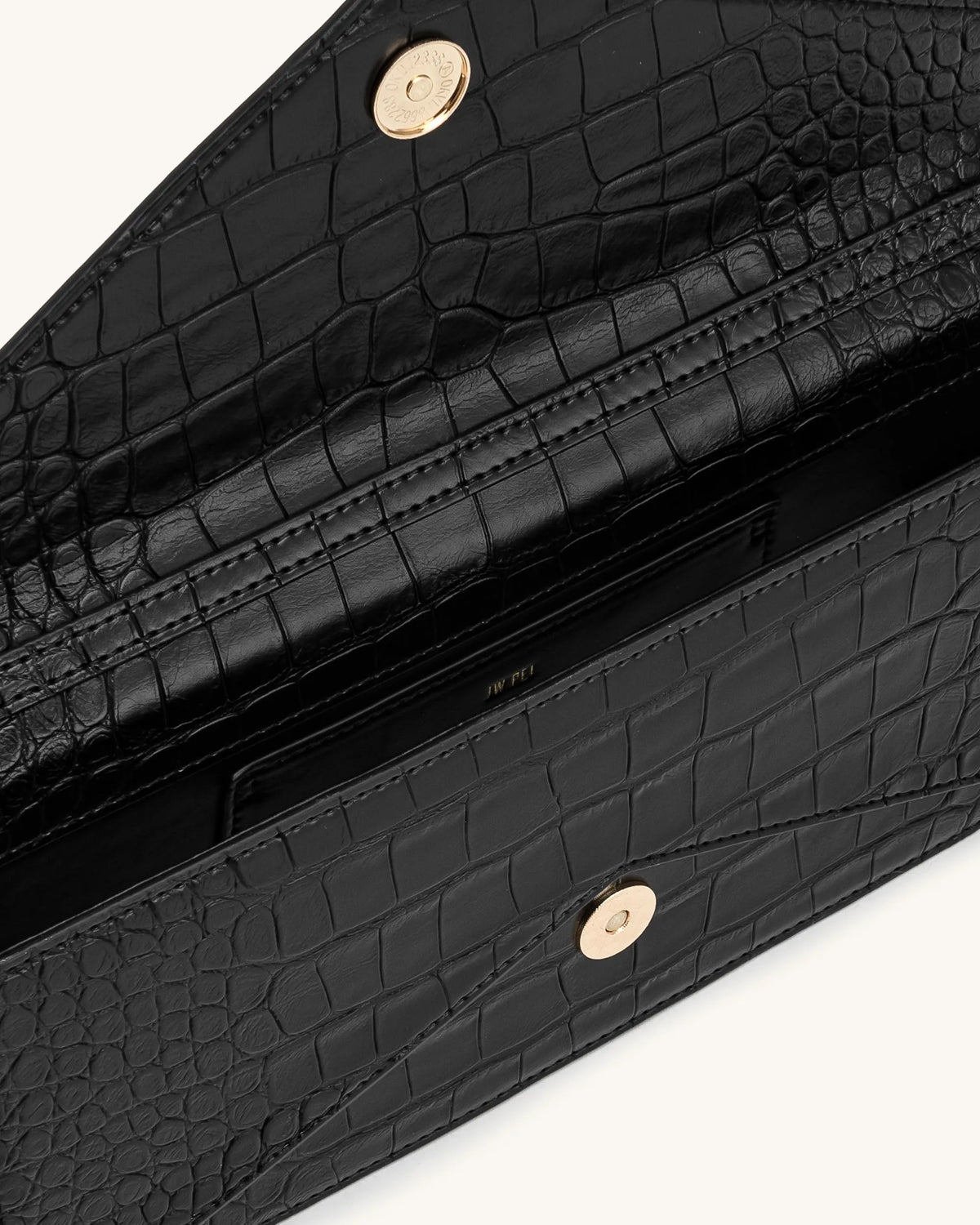 JW Pei Black Croc Women Celeste Envelope Top Handle Bag SKU: 2T398-11_Black Croc Image 04