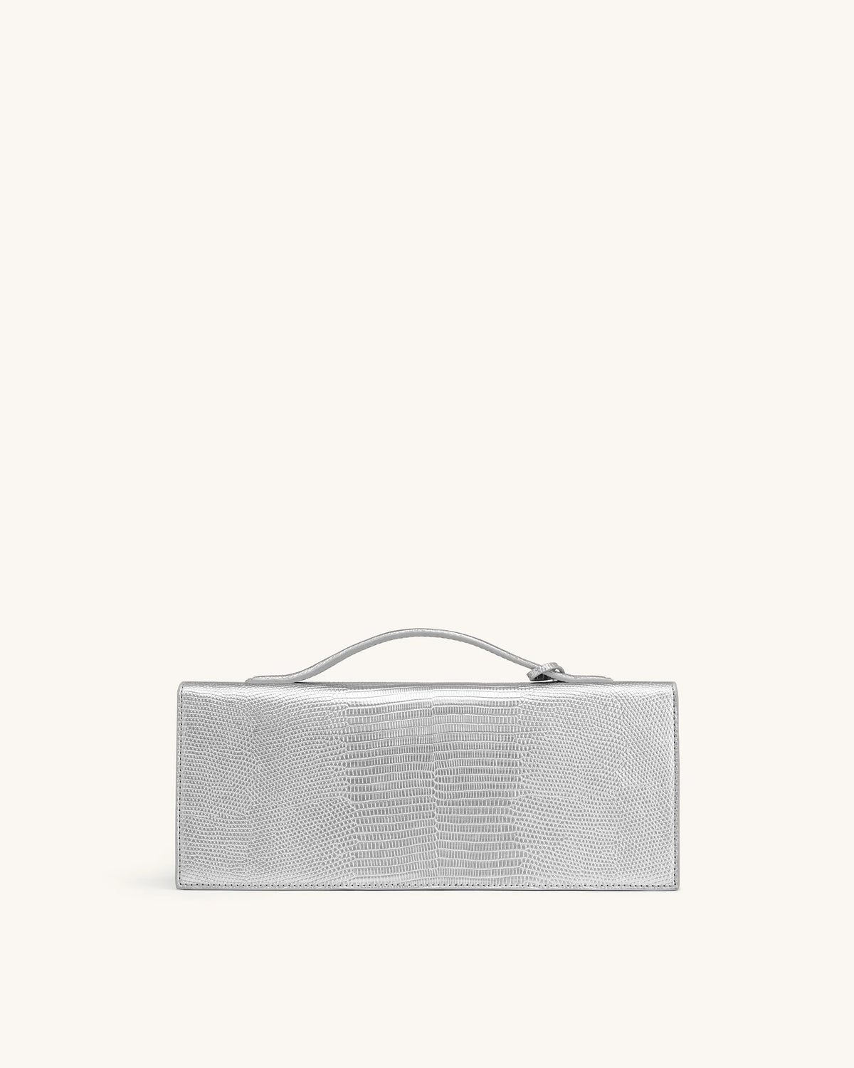 JW Pei Silver Lizard Texture Women Celeste Envelope Top Handle Bag SKU: 2T398-90_Silver Lizard Texture Image 03