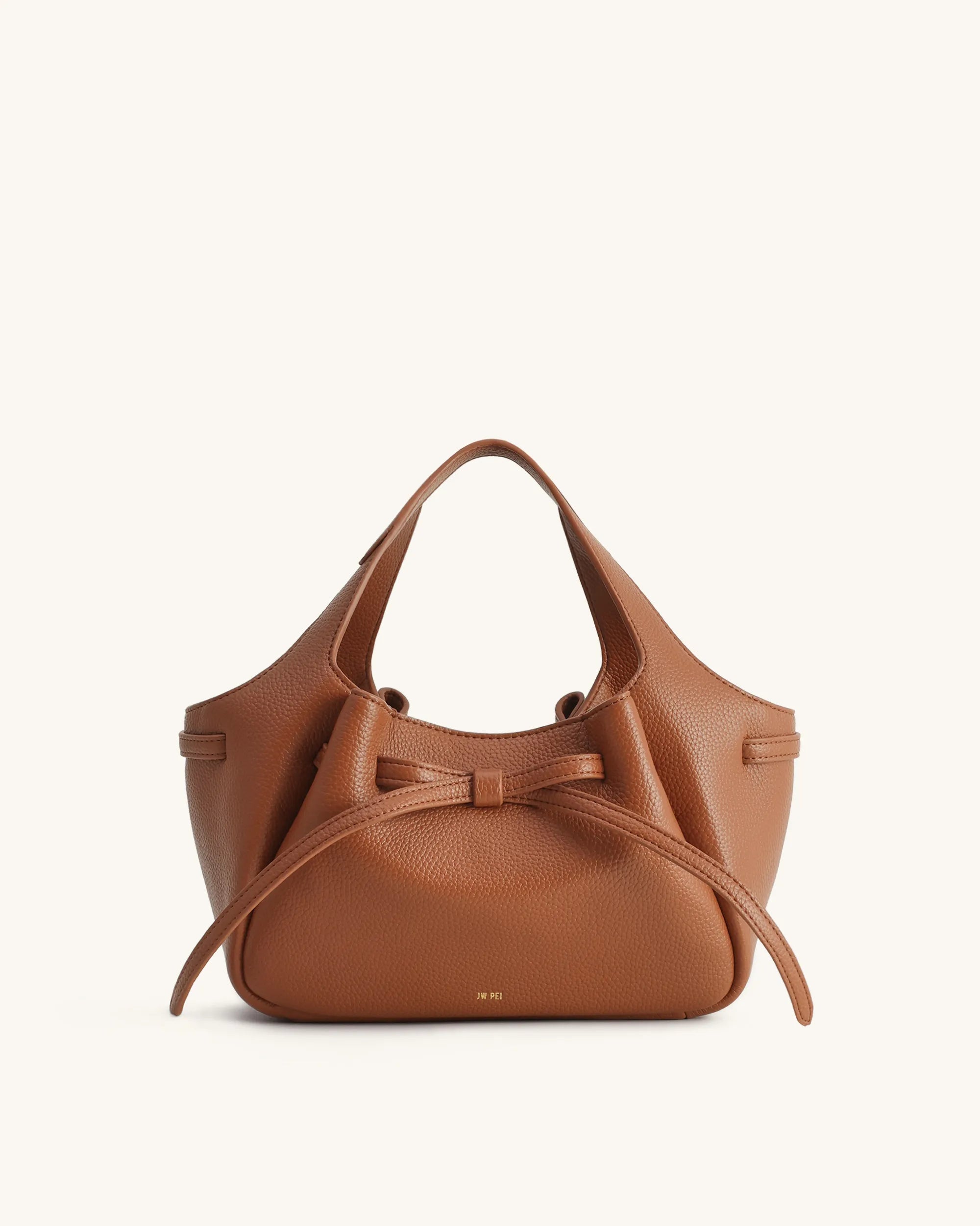 JW PEI Caramel Brown Women Mabel Soft Bow Tote Bag SKU: 2T404-3_Caramel Brown Image 01