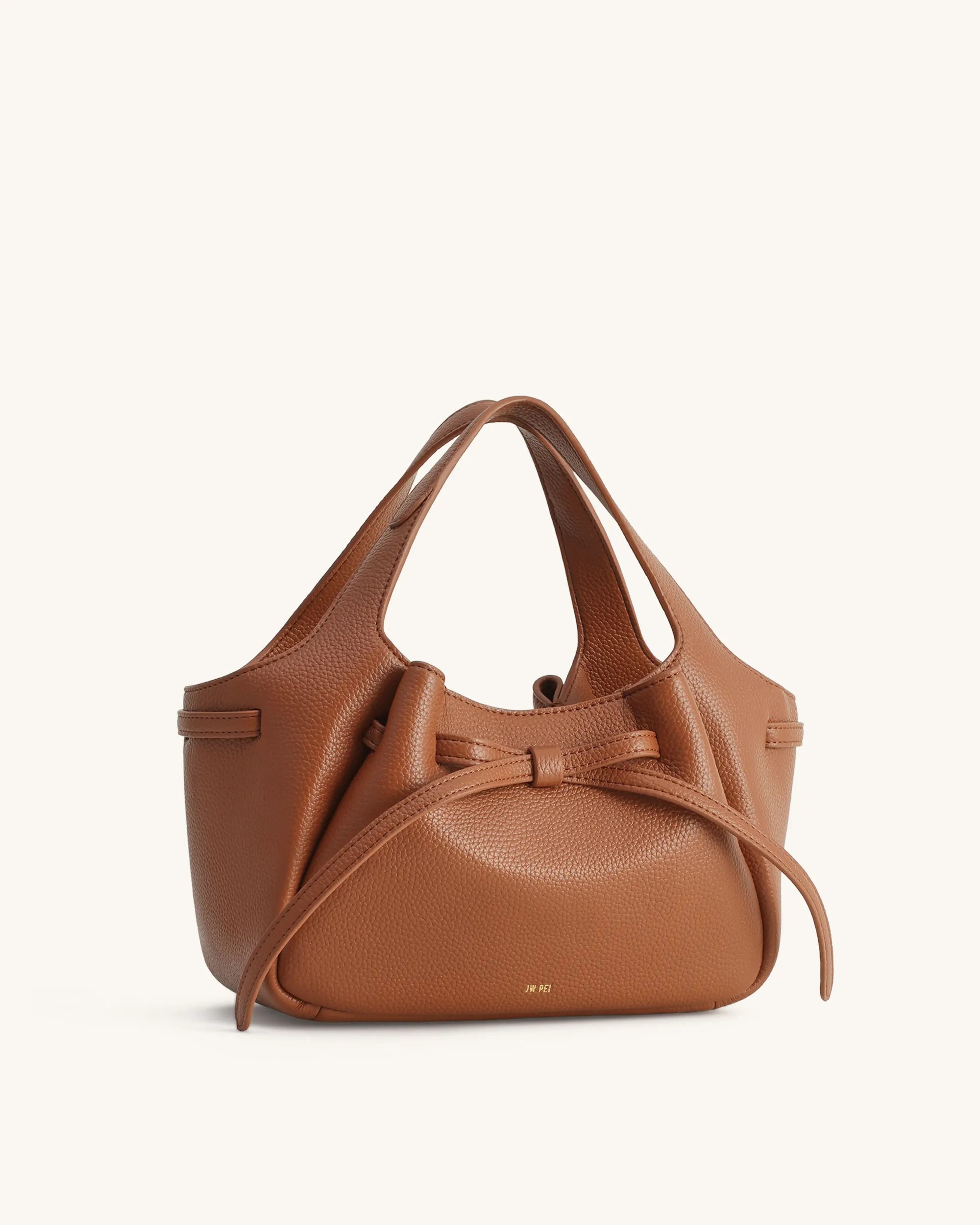 JW PEI Caramel Brown Women Mabel Soft Bow Tote Bag SKU: 2T404-3_Caramel Brown Image 02
