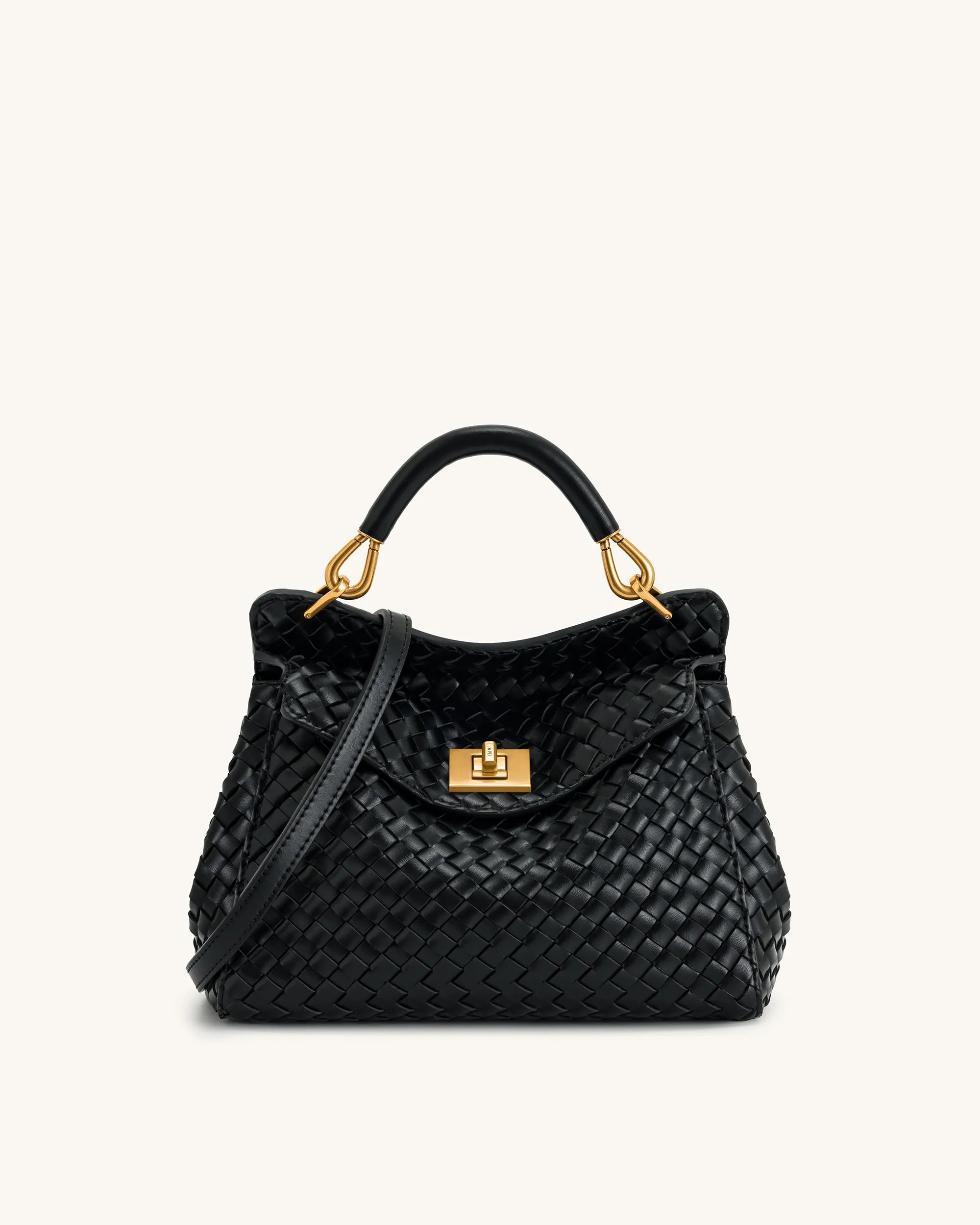 JW PEI_Black_Lucia Classic Top Handle Woven Bags_2T68-11_Black_01