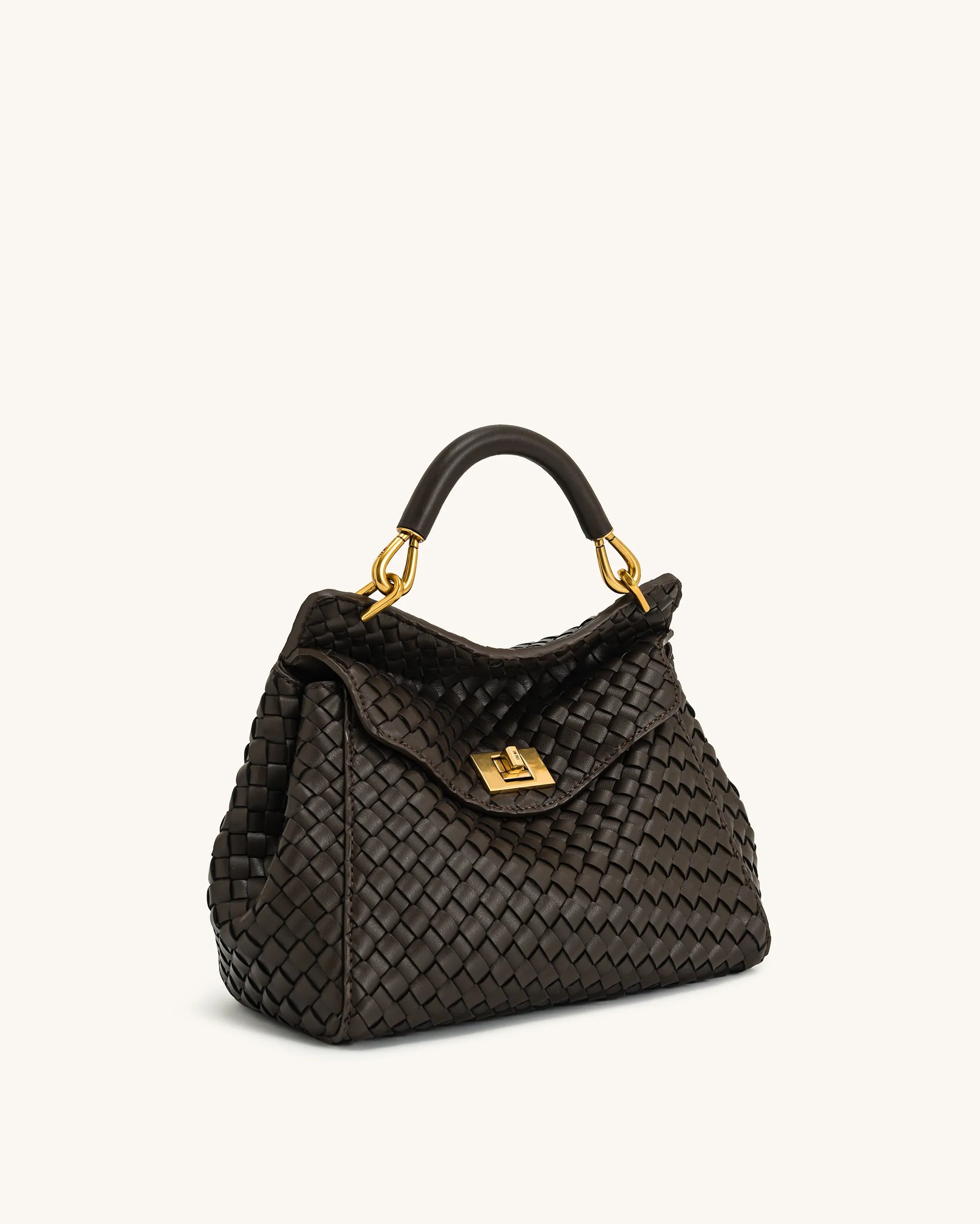 JW PEI_Dark Brown_Lucia Classic Top Handle Woven Bags_2T68-35_Dark Brown_03