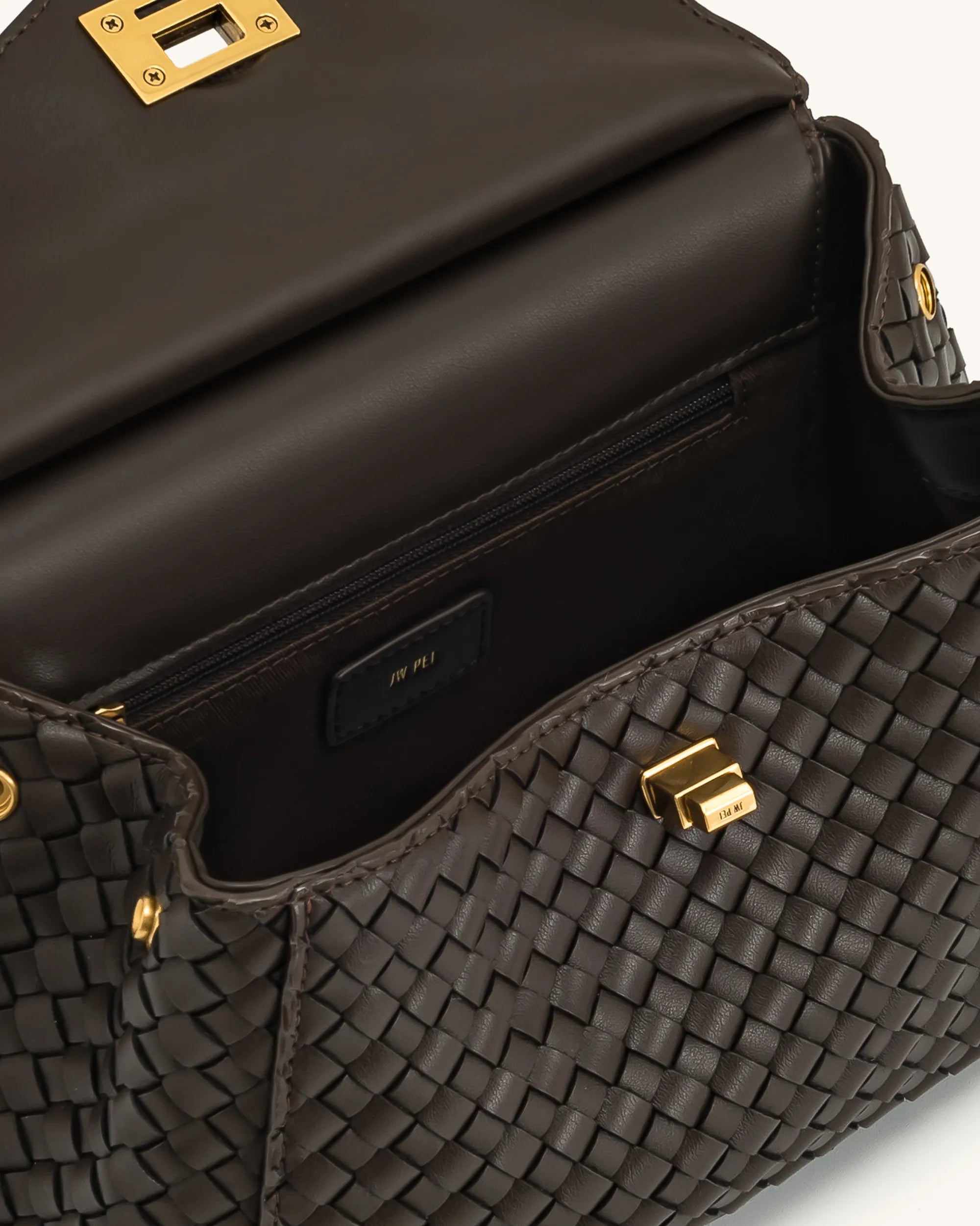 JW PEI_Dark Brown_Lucia Classic Top Handle Woven Bags_2T68-35_Dark Brown_04