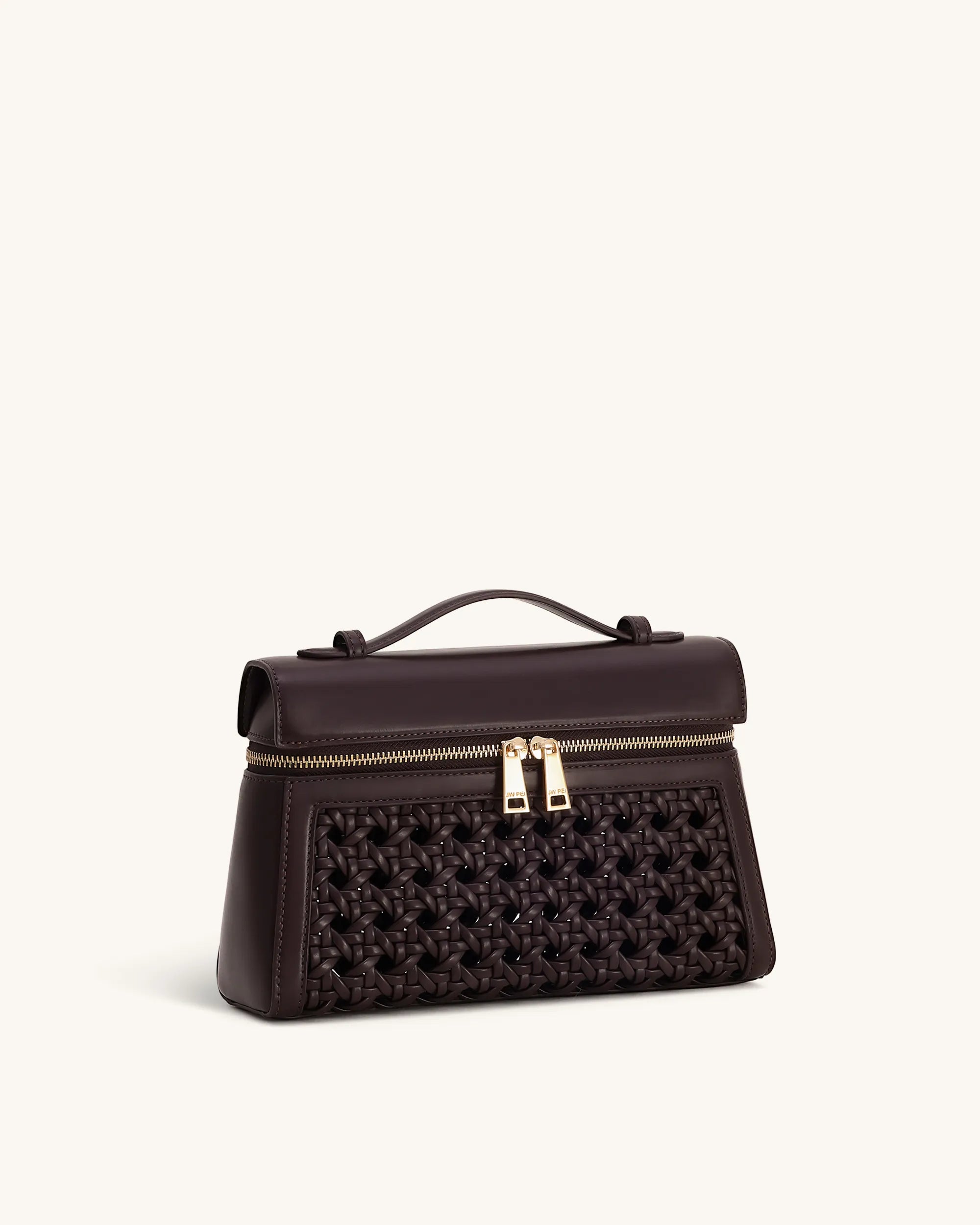 JW PEI Dark Red Women Thea Large Woven Top Handle Bag SKU: 2T78X001-40_Dark Red Image 04