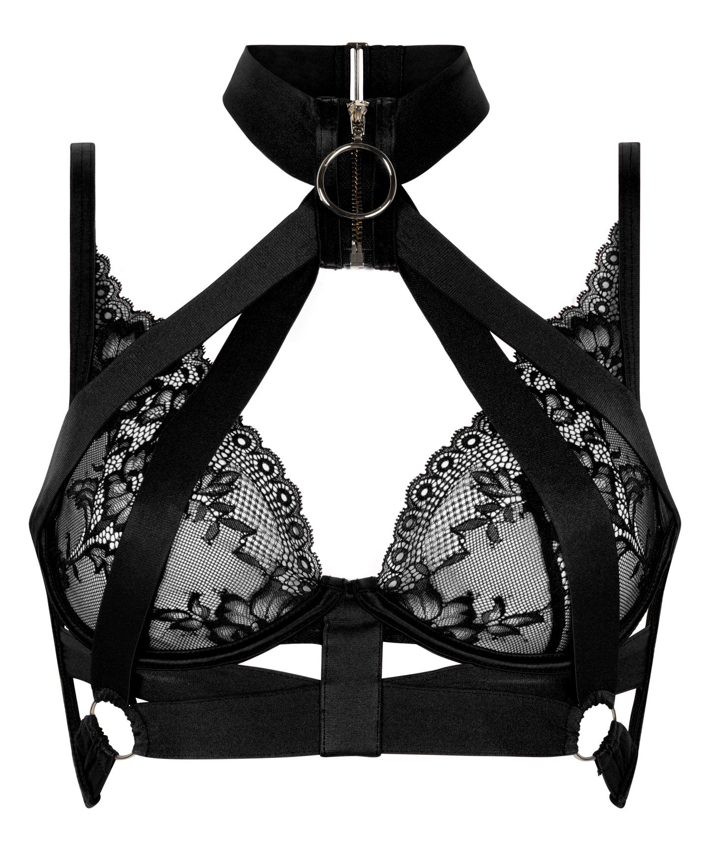 Hunkemoller_Clementine Unpadded Longline Underwired Bra in Different Cup Sizes_301200_Caviar_01