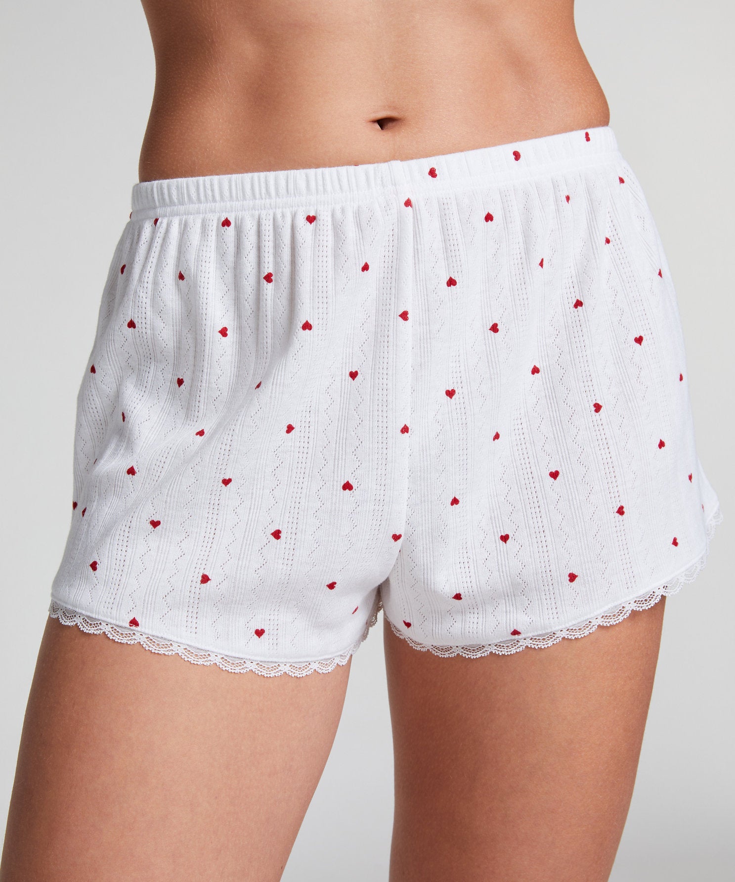 Hunkemoller_Pointelle Pyjama Shorts - White_301462_Hkm White_02