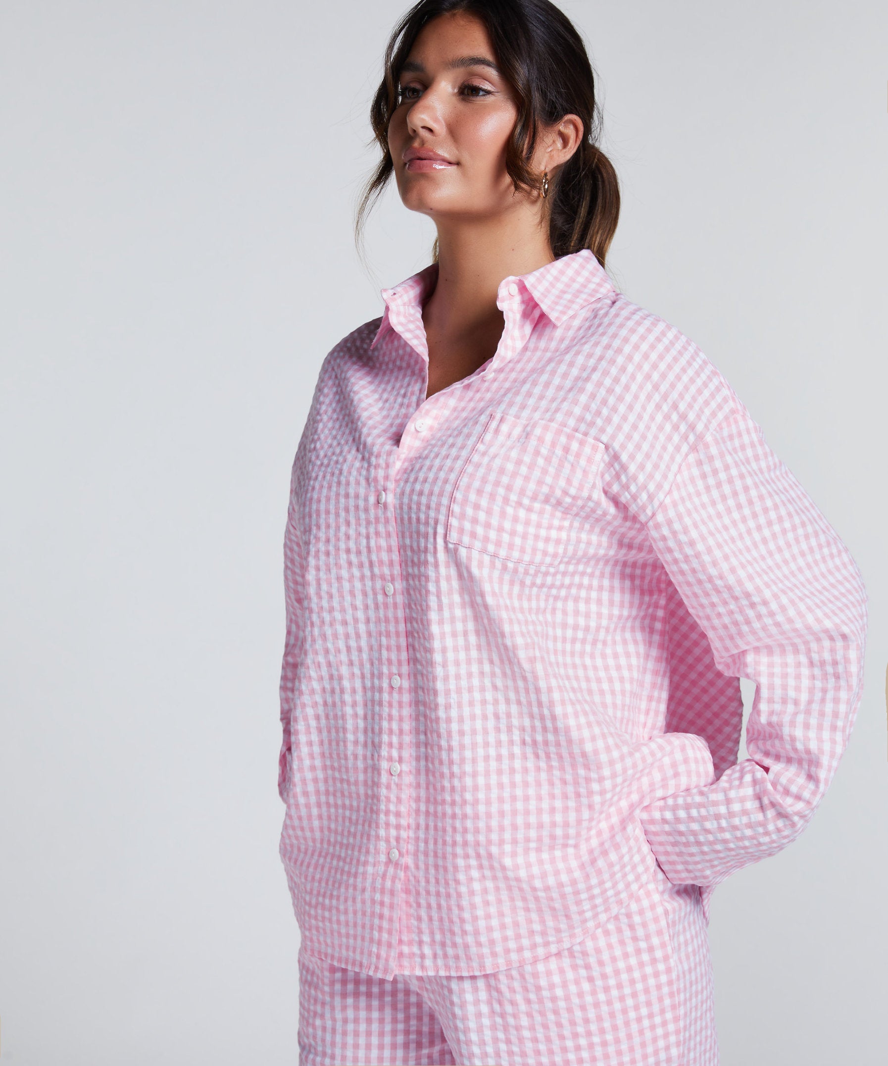 Hunkemoller_Cotton Jacket - Pink_301647_Pink_02