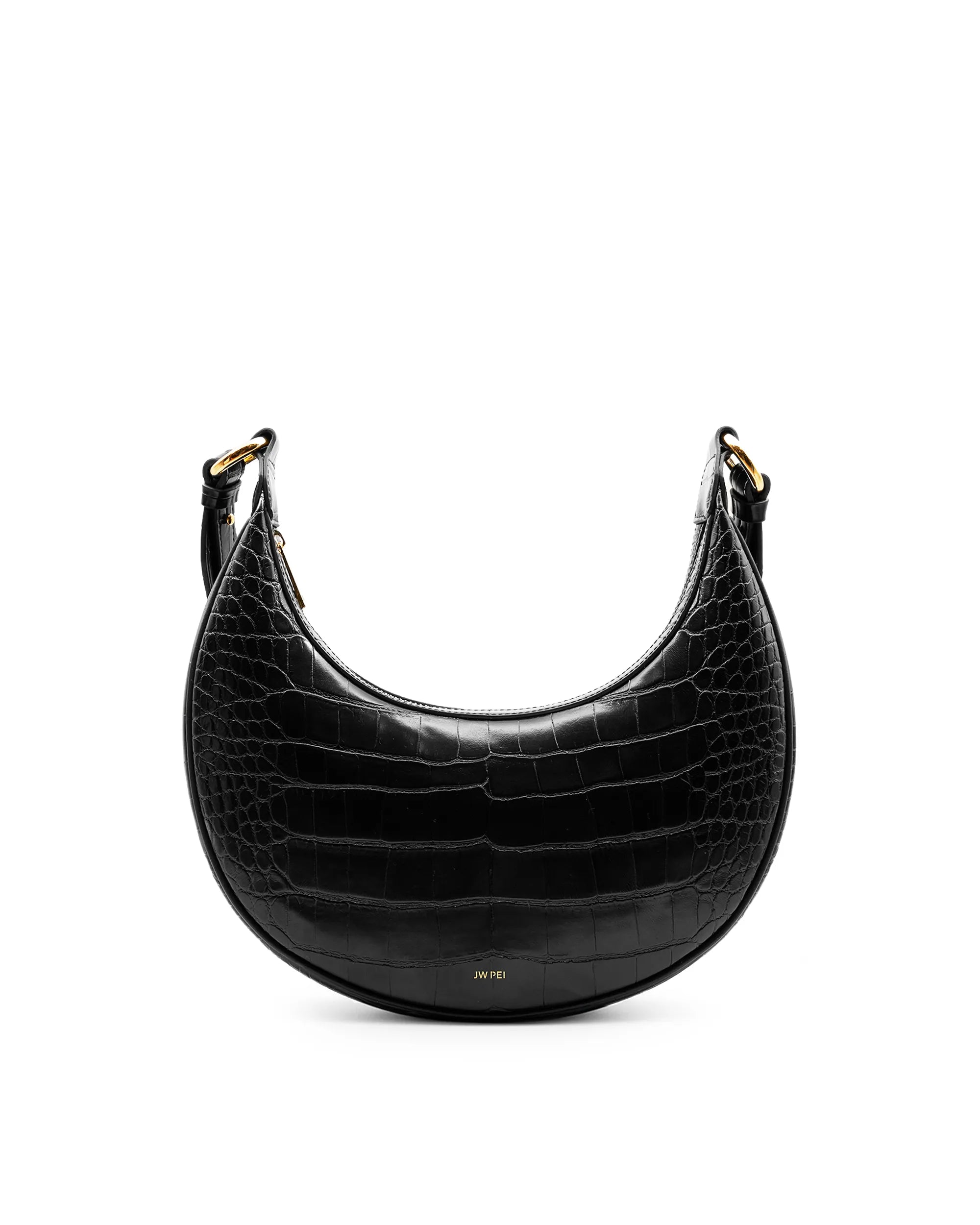 JW PEI_Black Croc_Carly Saddle Bags_302-5_Black Croc_01