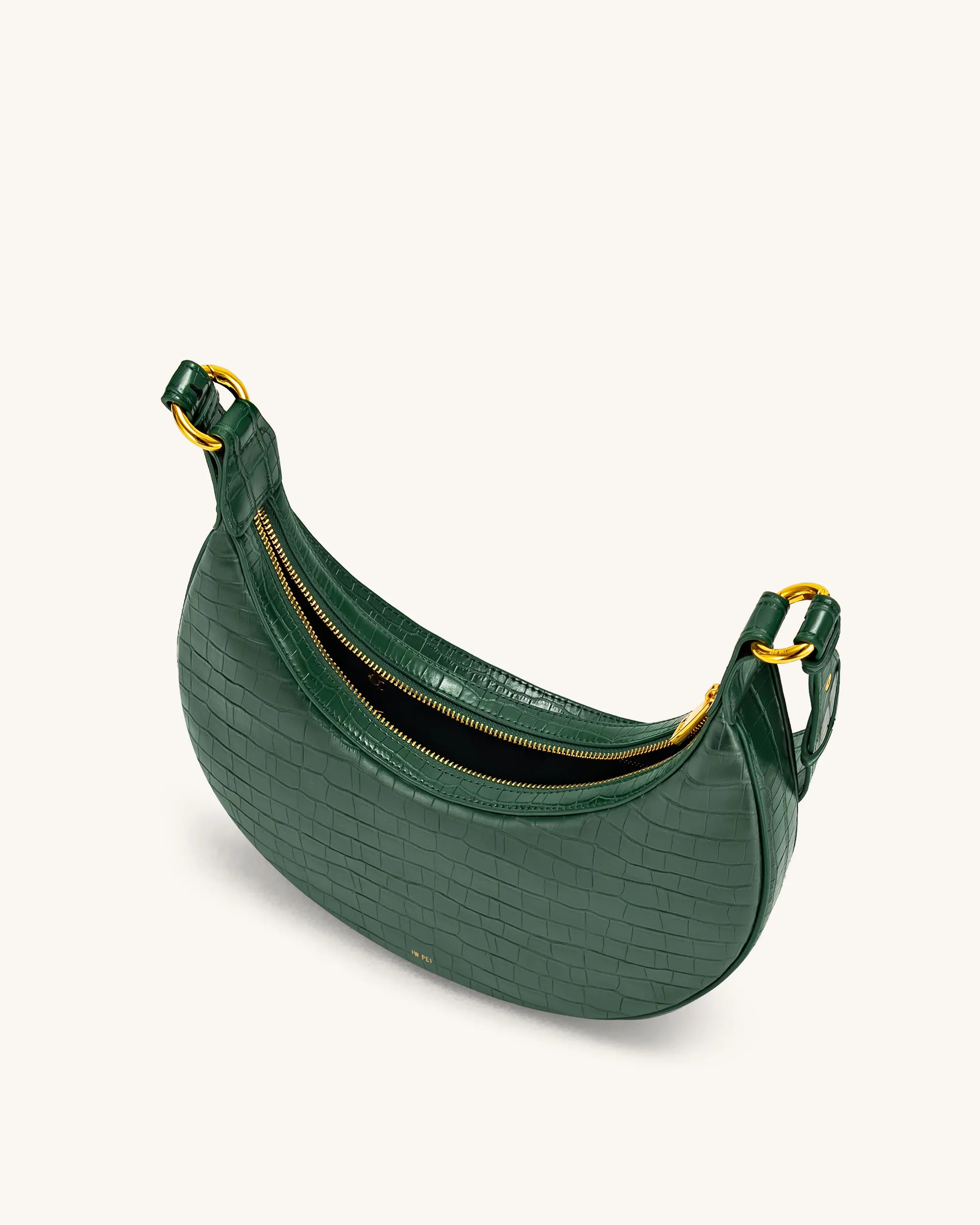 JW PEI_Dark Green Croc_Carly Saddle Bags_302-7_Dark Green Croc_03